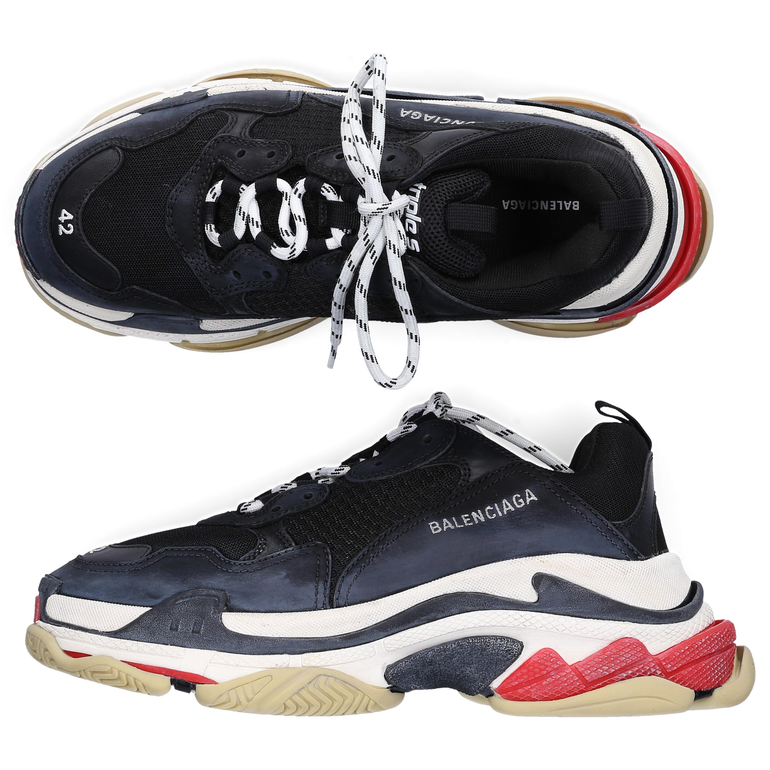 Balenciaga Leather Triple S Mesh in Black for Men - Save 57% | Lyst