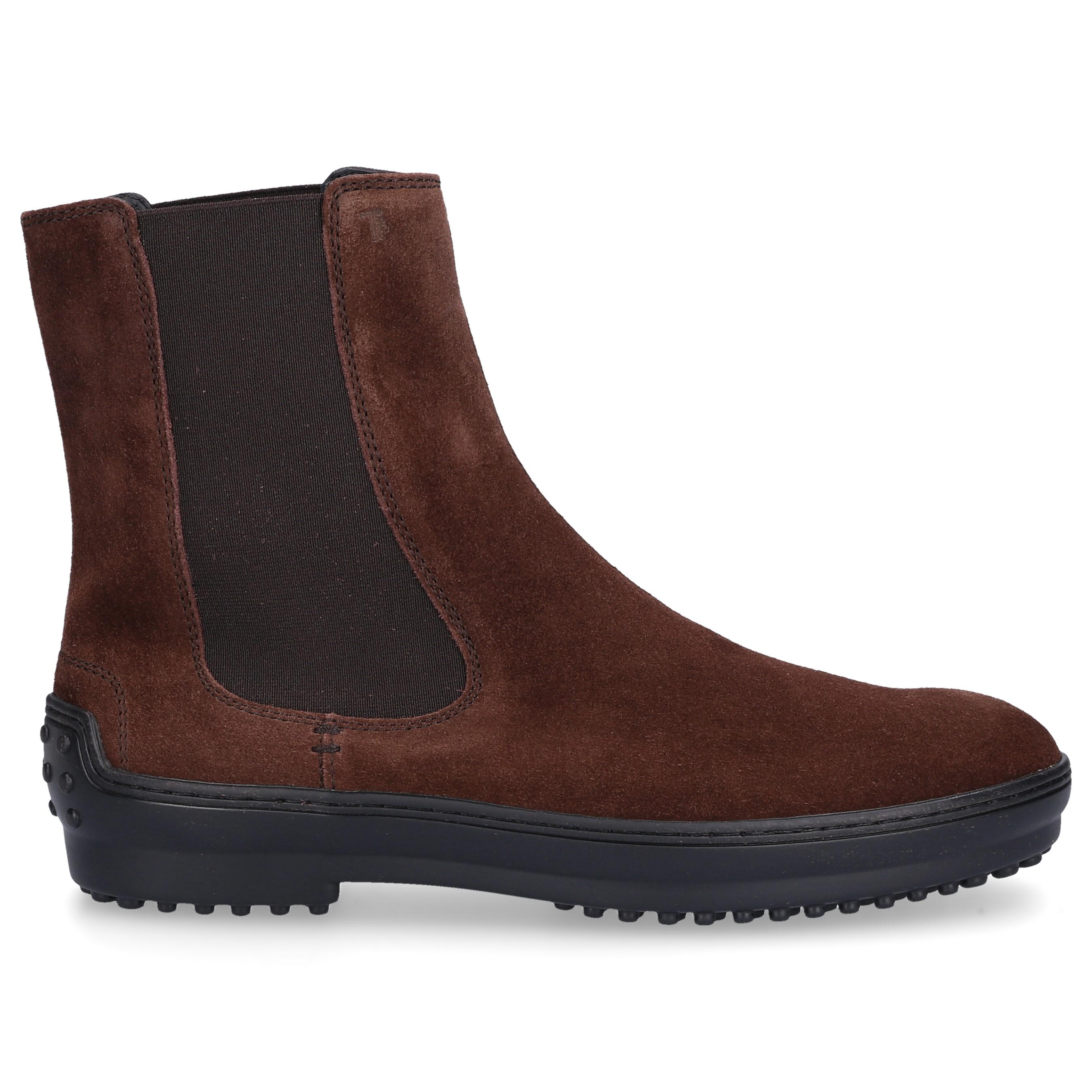 Tod's Chelsea Boots Wocd0 Suede Logo Brown - Lyst
