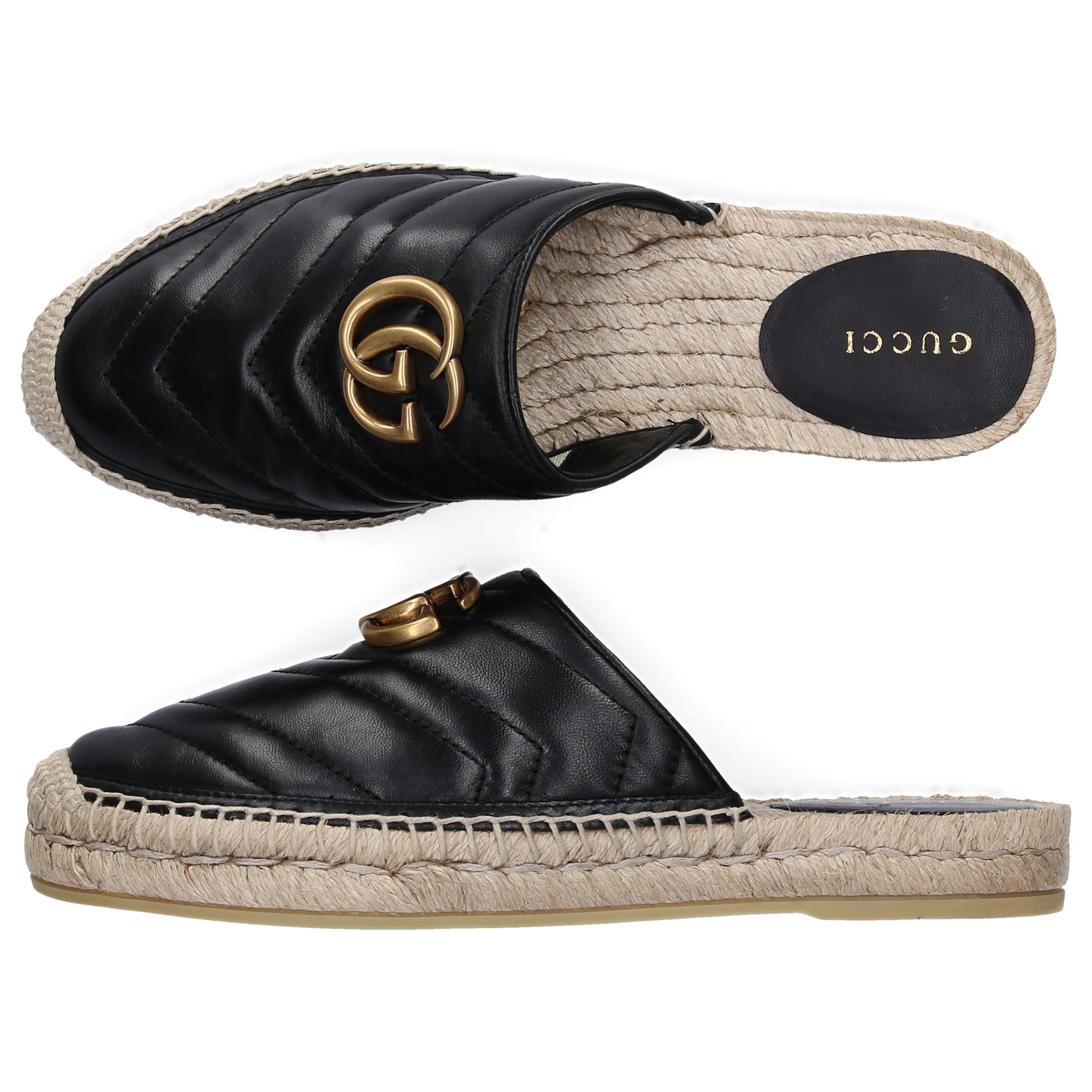 Gucci Leather Slip On Shoes Bko00 in Black - Lyst