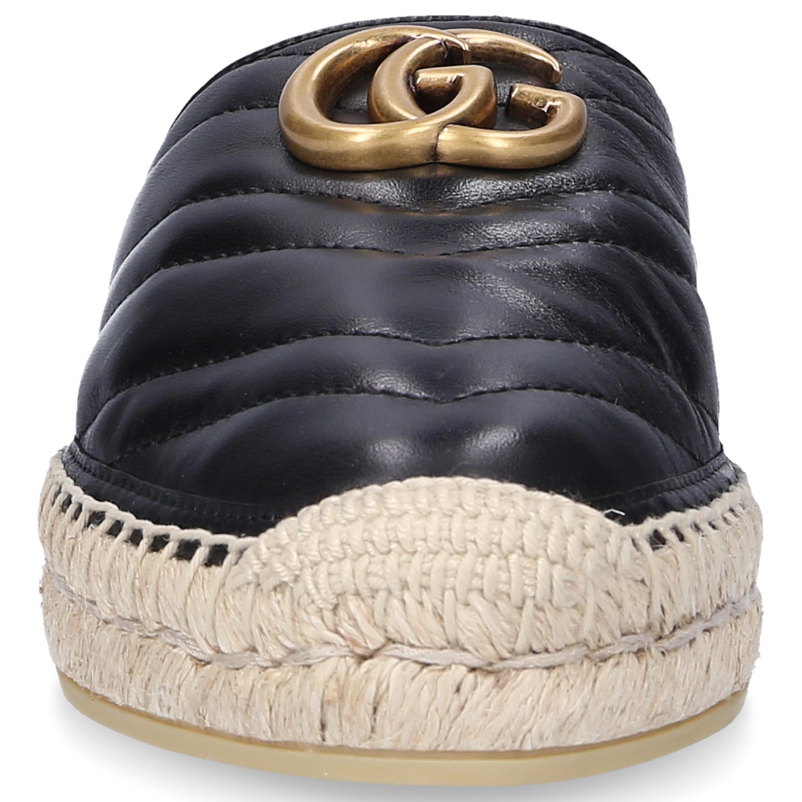 gucci black leather slip on