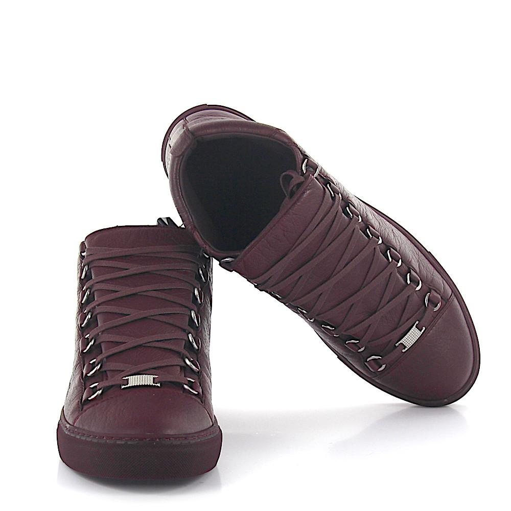 balenciaga red leather trainers