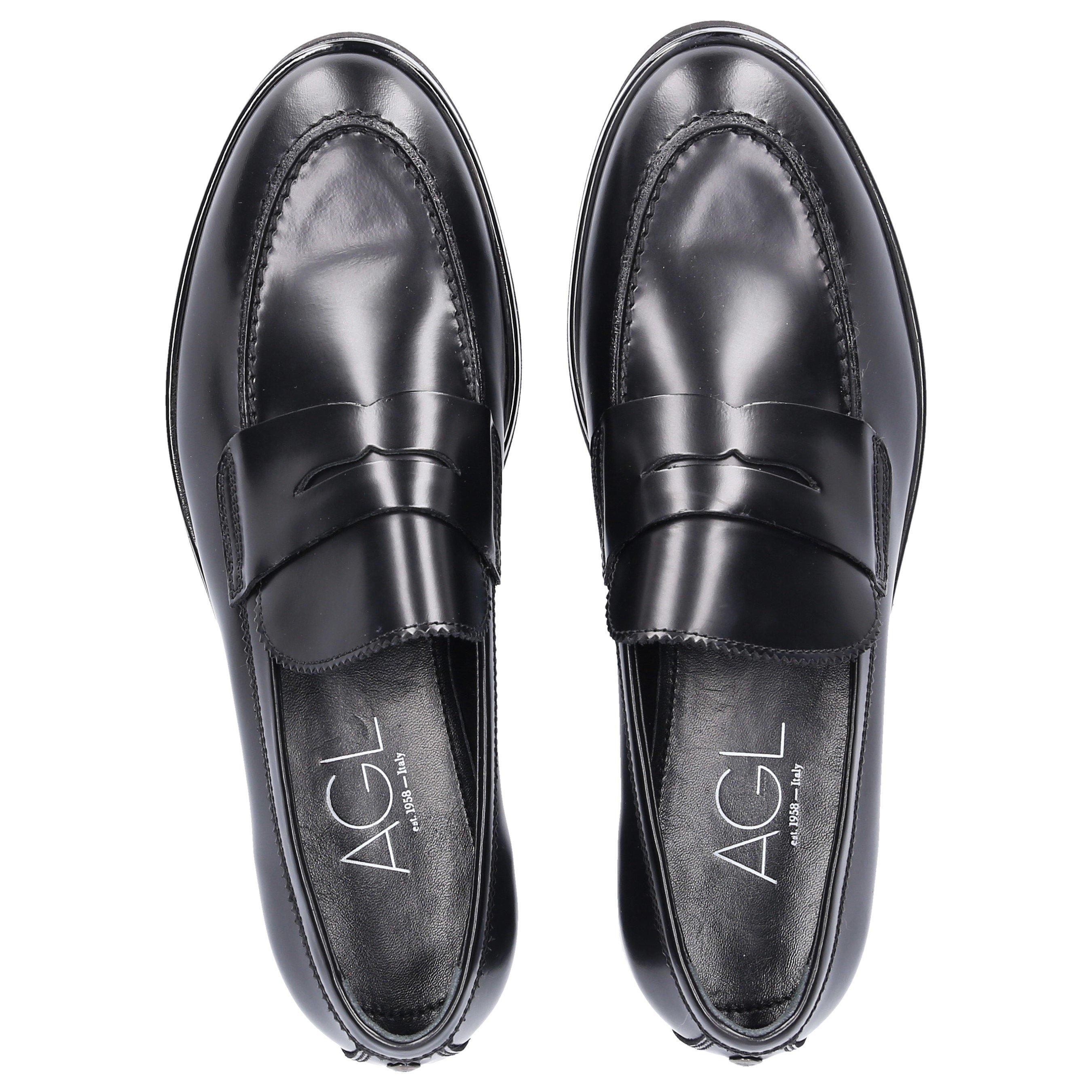 Agl Attilio Giusti Leombruni Leather Loafers D721058 in Black | Lyst