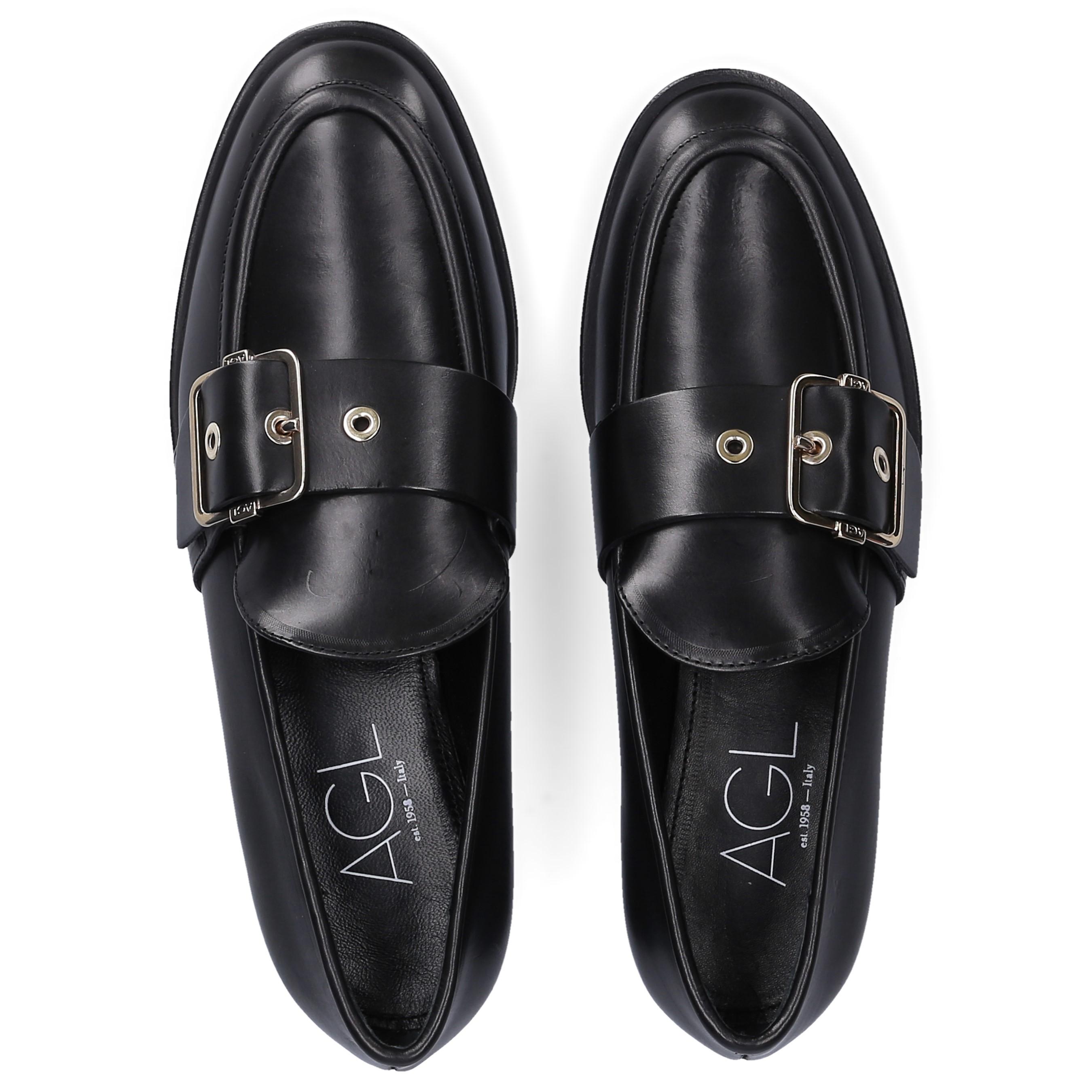 Agl Attilio Giusti Leombruni Leather Loafers D71409 Calfskin Black - Lyst