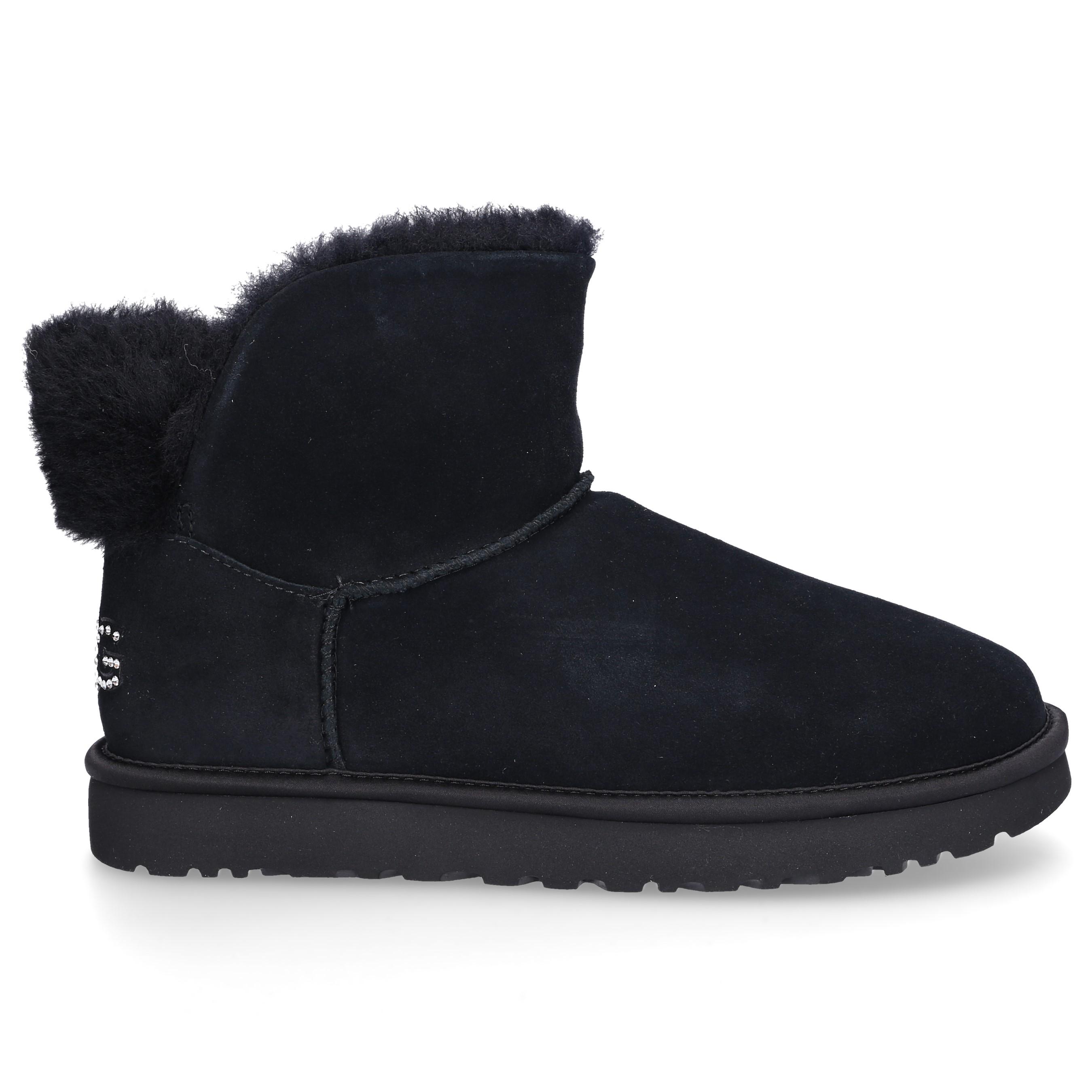 UGG Suede Ankle Boots Black Classic Bling Mini - Lyst