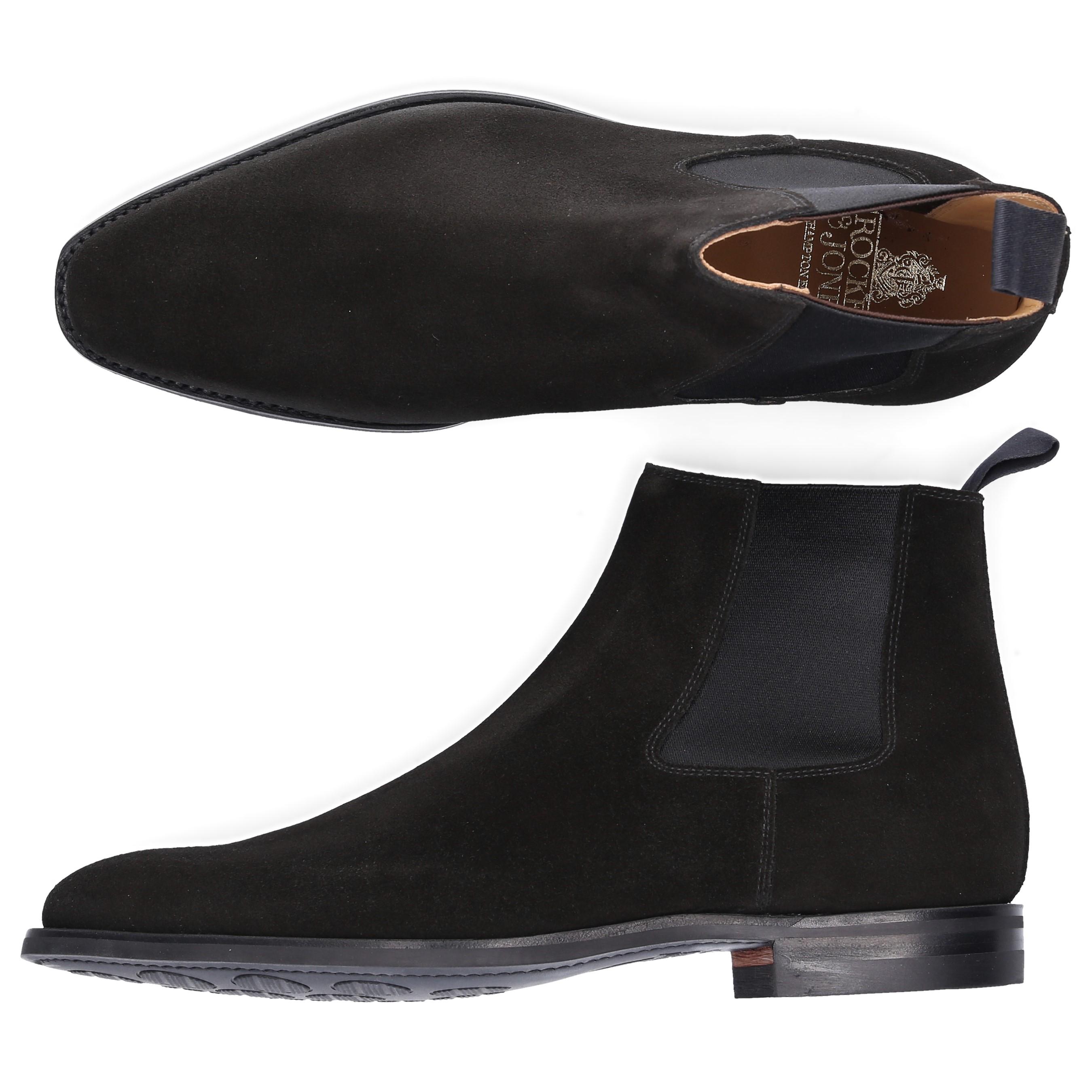 Crockett and Jones Suede Chelsea Boots Lingfield in Black for Men Lyst