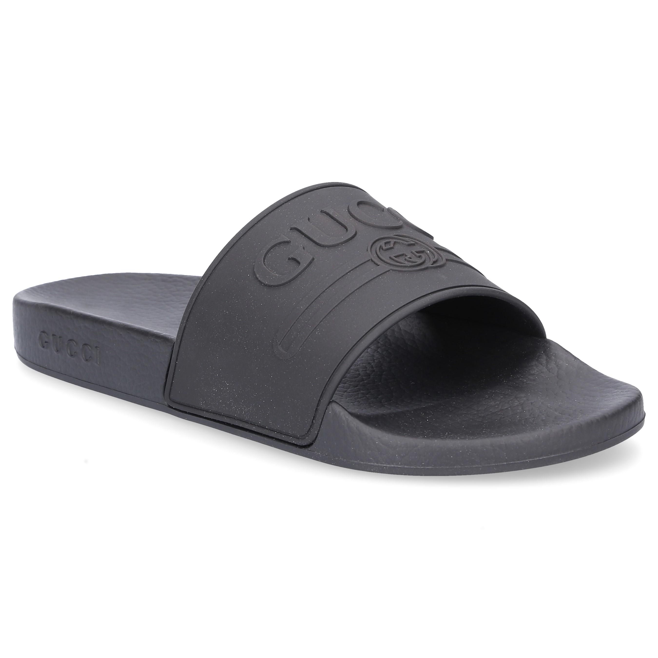 Gucci Beach Sandals 7jcz00 Gum Woven-details Black for Men - Lyst