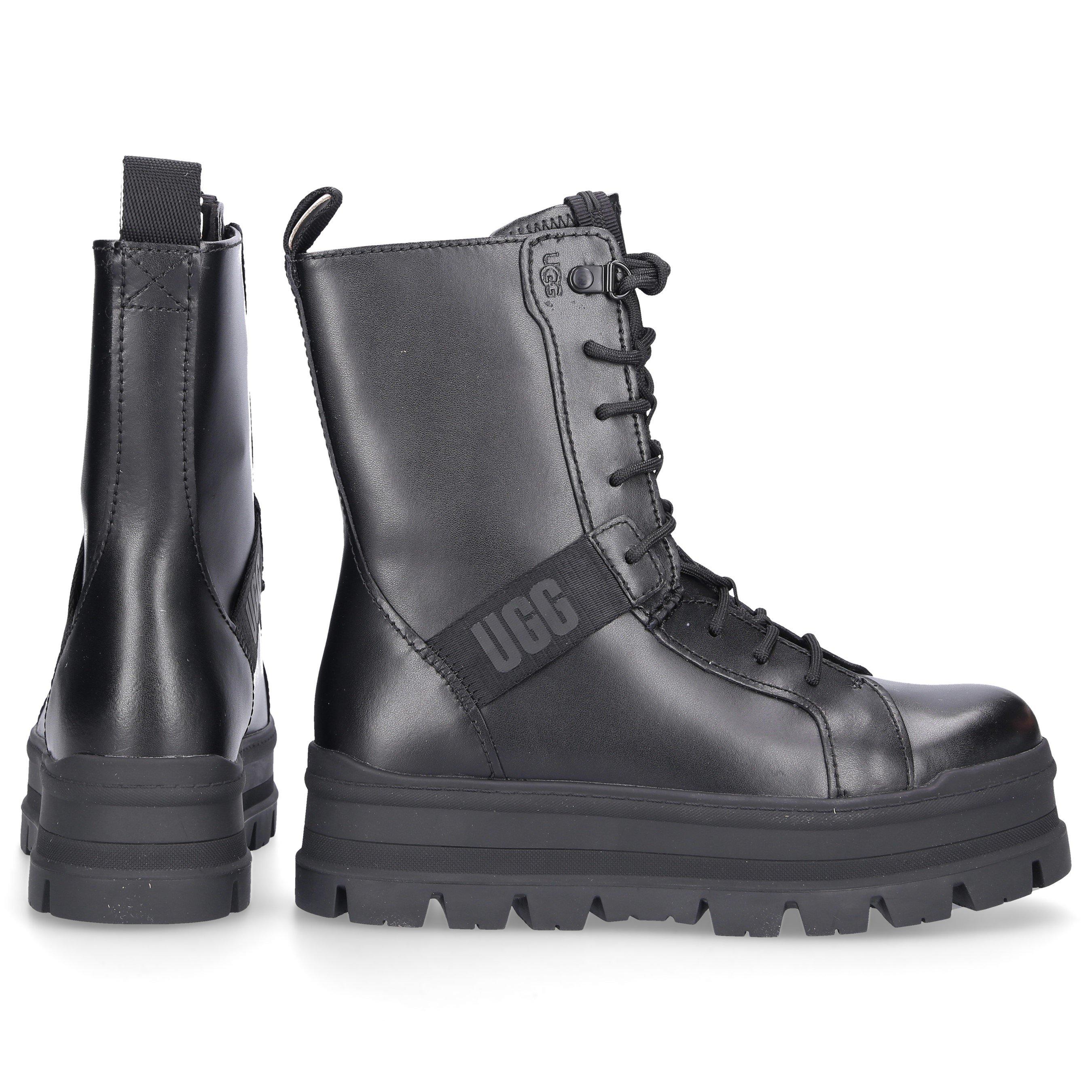 UGG Sheena Waterproof Leather Boots in Black | Lyst