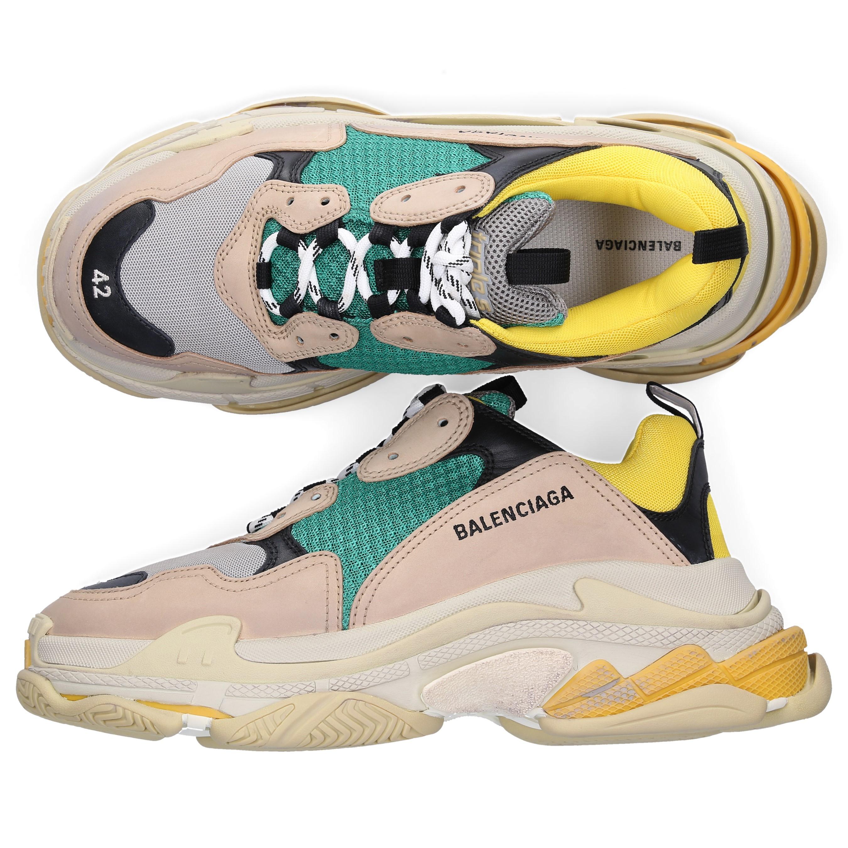 Balenciaga Leather Sneakers Beige Triple S in Natural for Men - Lyst