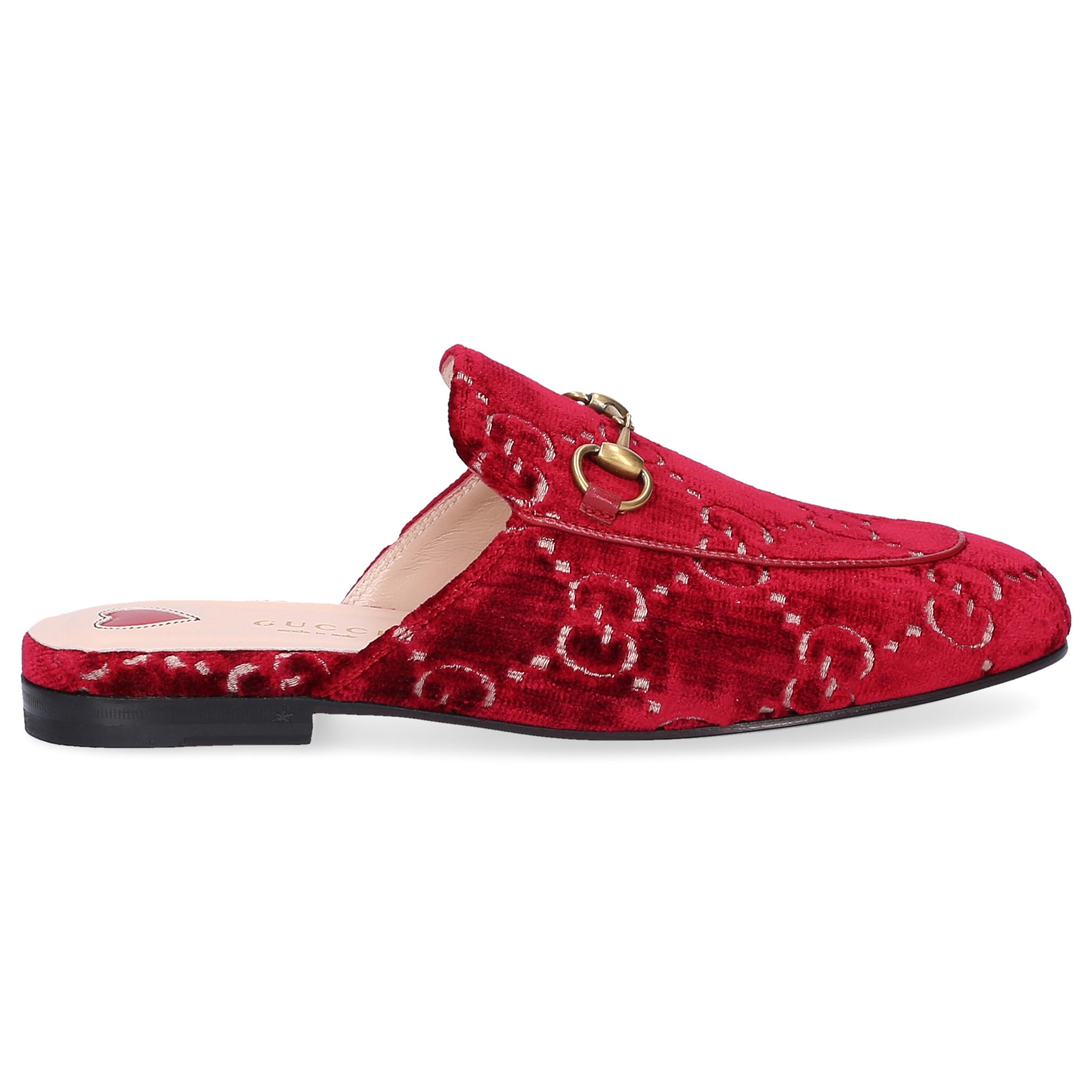 Gucci Slip On Shoes Princetown Velvet Horsebitdetail Red Lyst