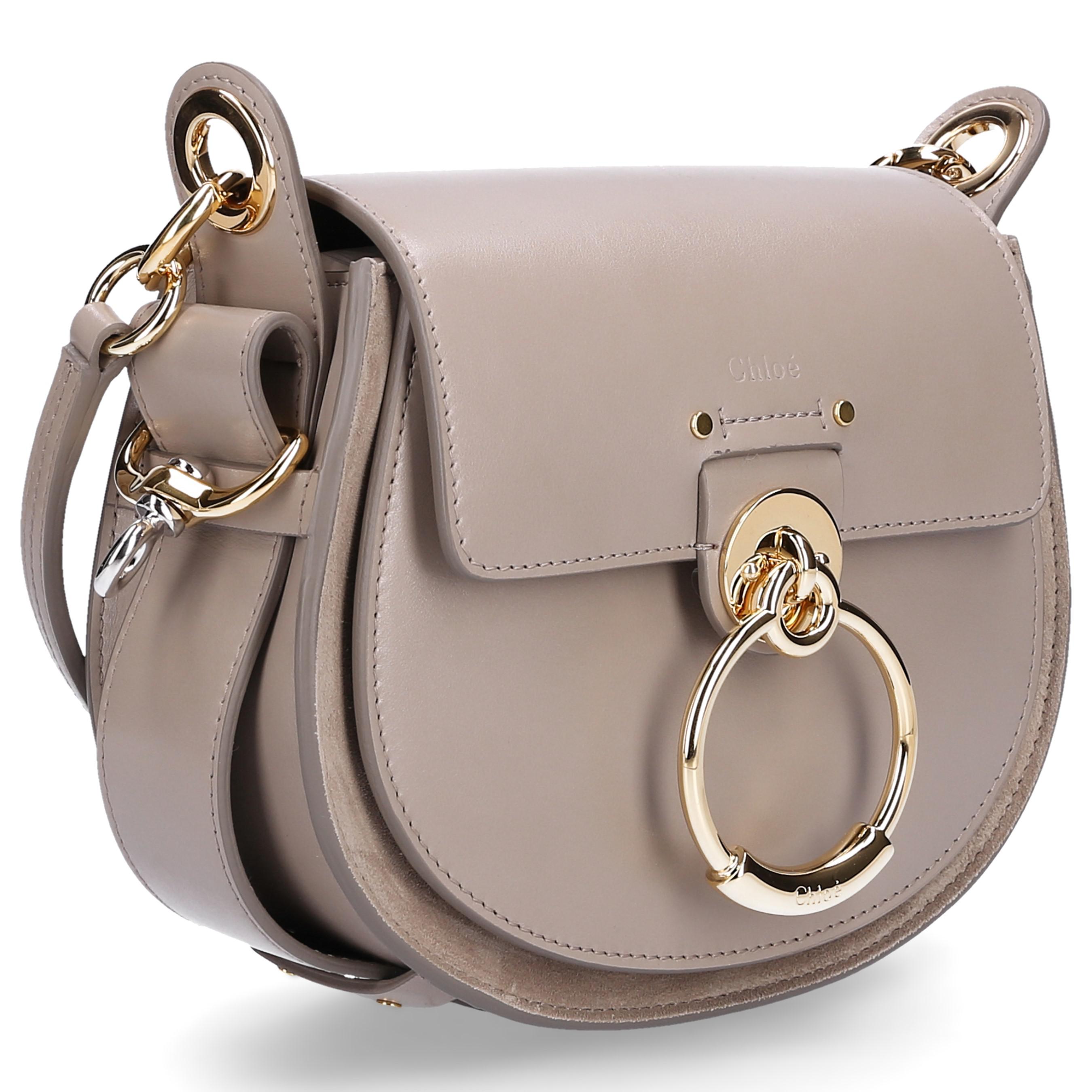 Chloé Handbag Tess S Leather Grey in Gray Lyst