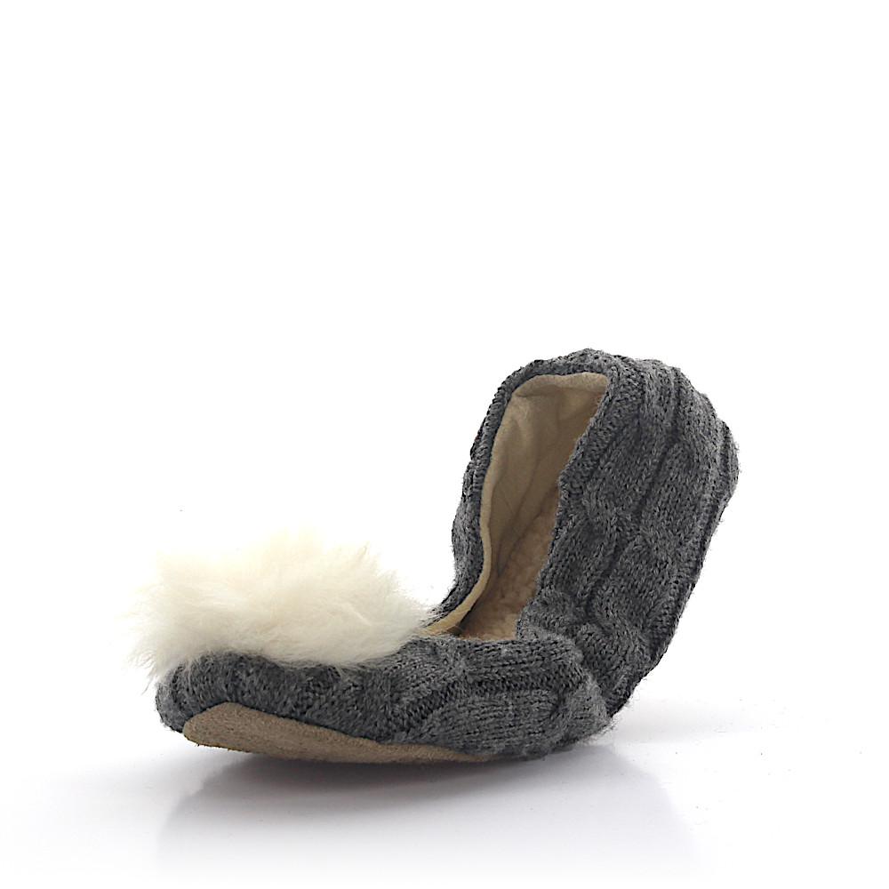 UGG Fur Foldable Ballerina Slippers Andi Knitted Gray Puschel | Lyst