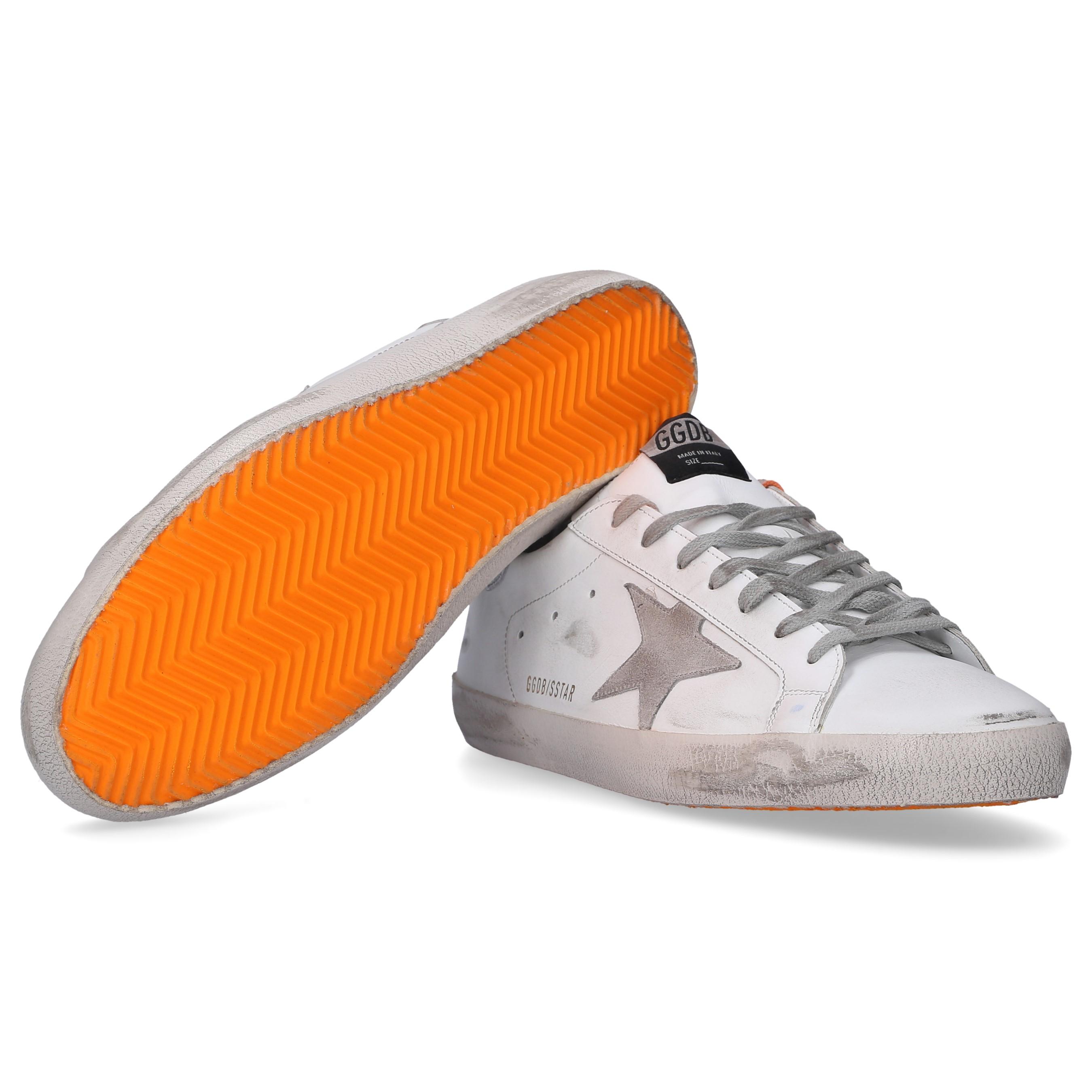 orange golden goose sneakers