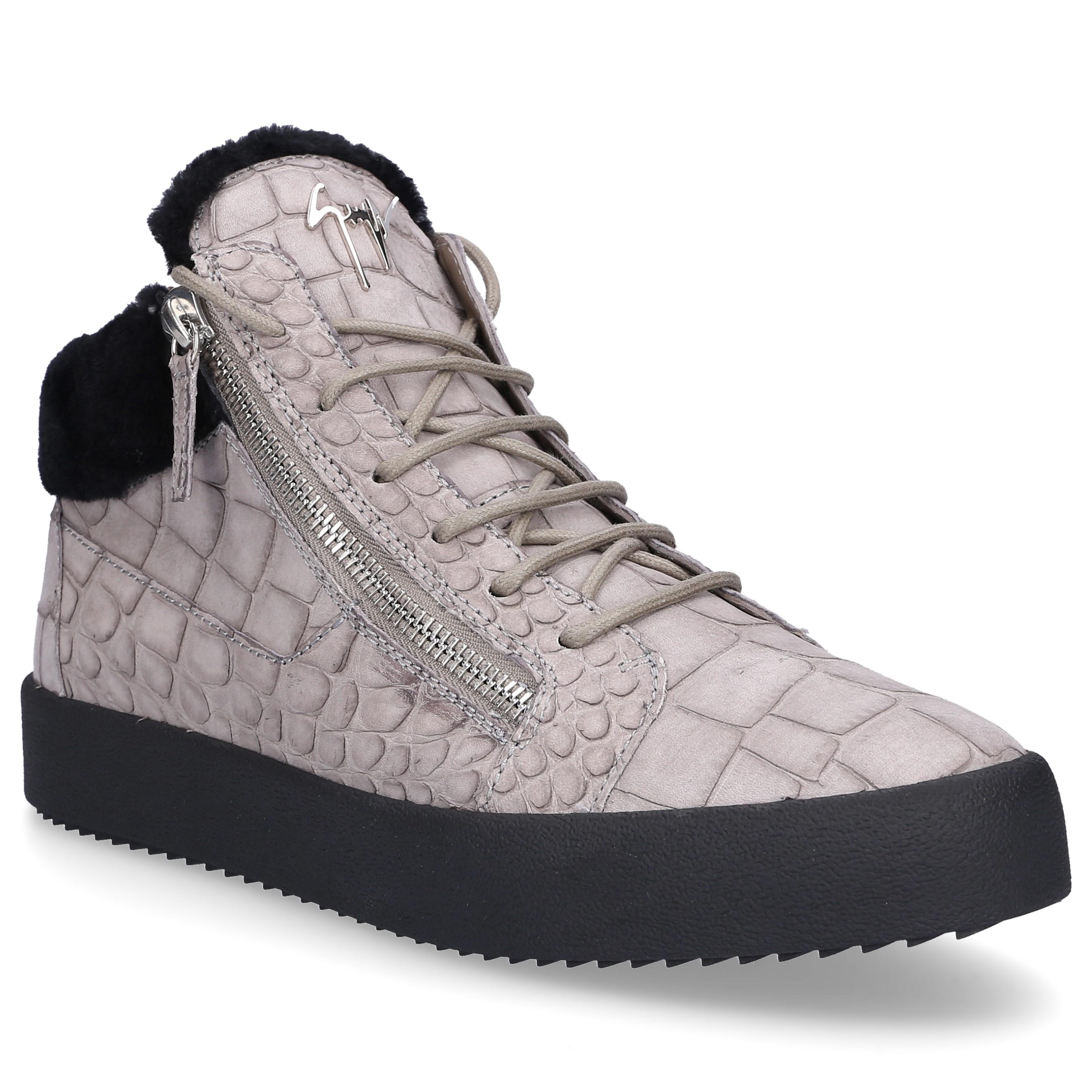 Giuseppe Zanotti Men's Crocodile-print Shearling-lined Leather Mid-top ...