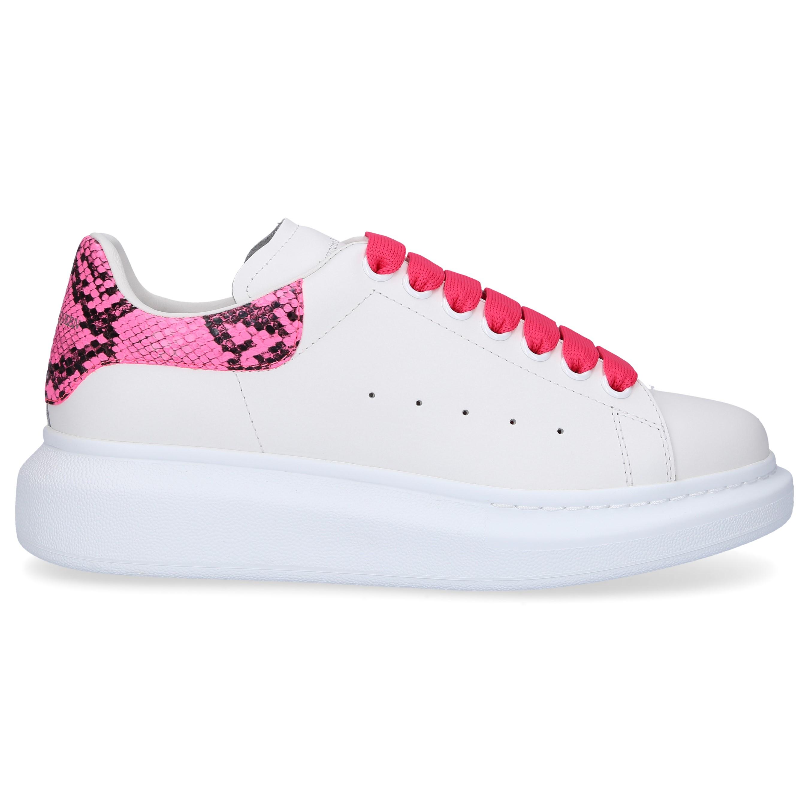 Alexander McQueen Leather Oversized Sneaker in White/Pink (Pink) Save