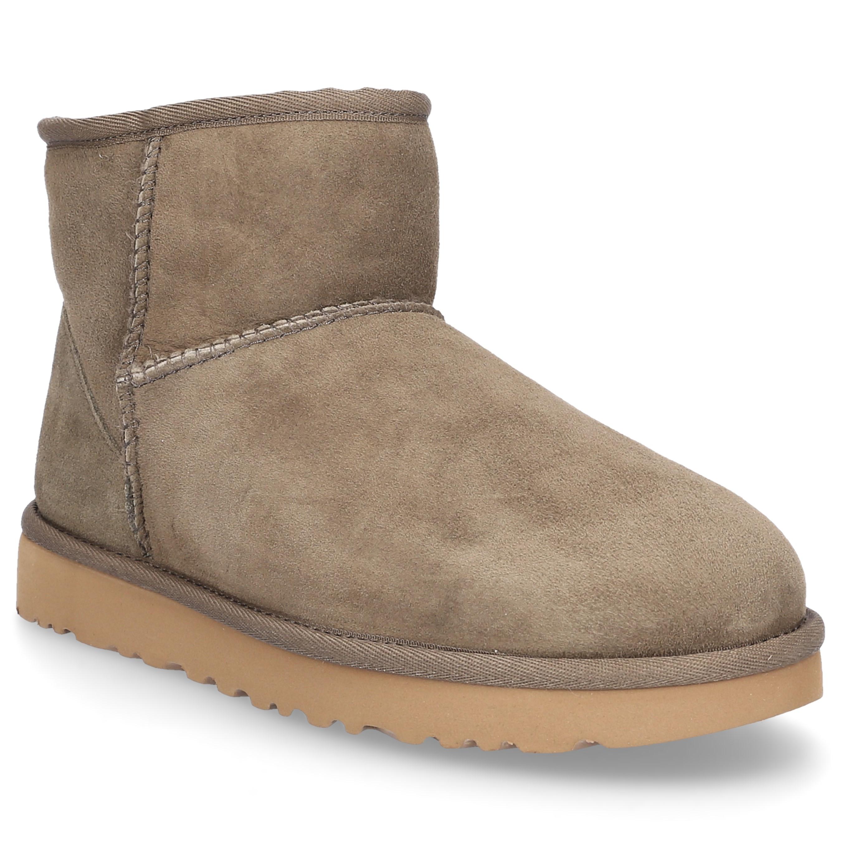 UGG Suede Classic Mini Ii Sheepskin Ankle Boots in Olive (Green) - Lyst