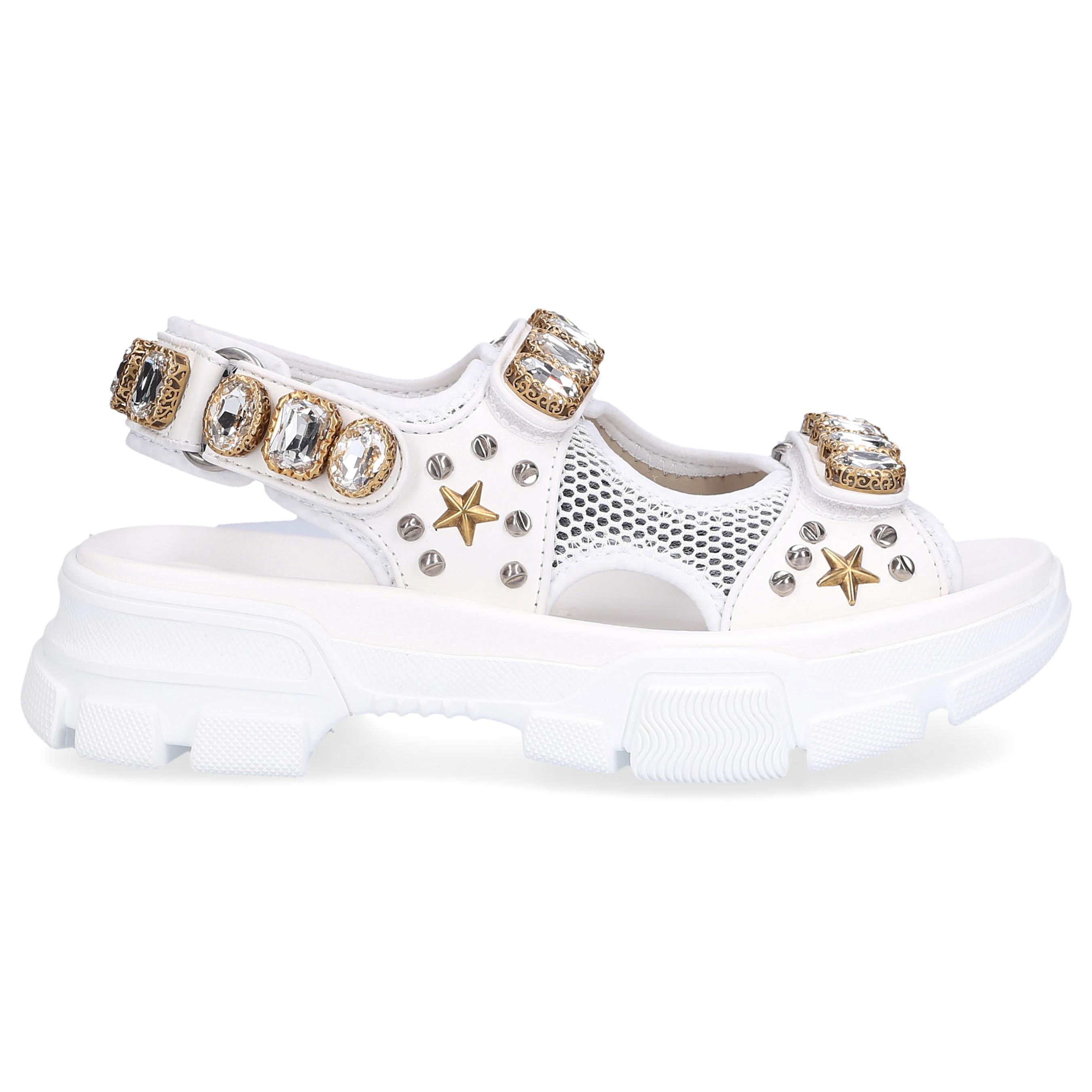 gucci white leather sandals