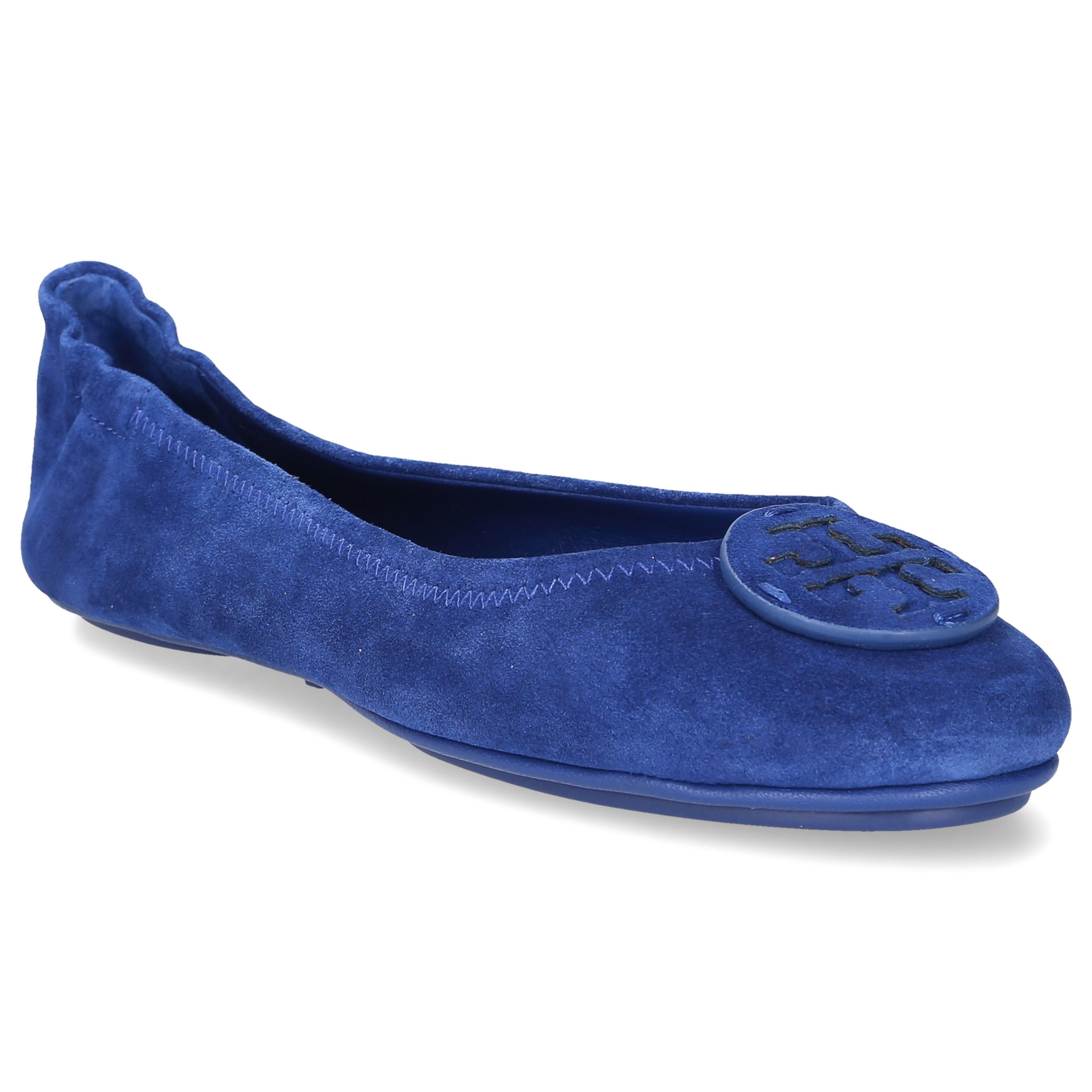 Tory Burch Suede Classic Ballet Flats Minnie in Blue - Lyst