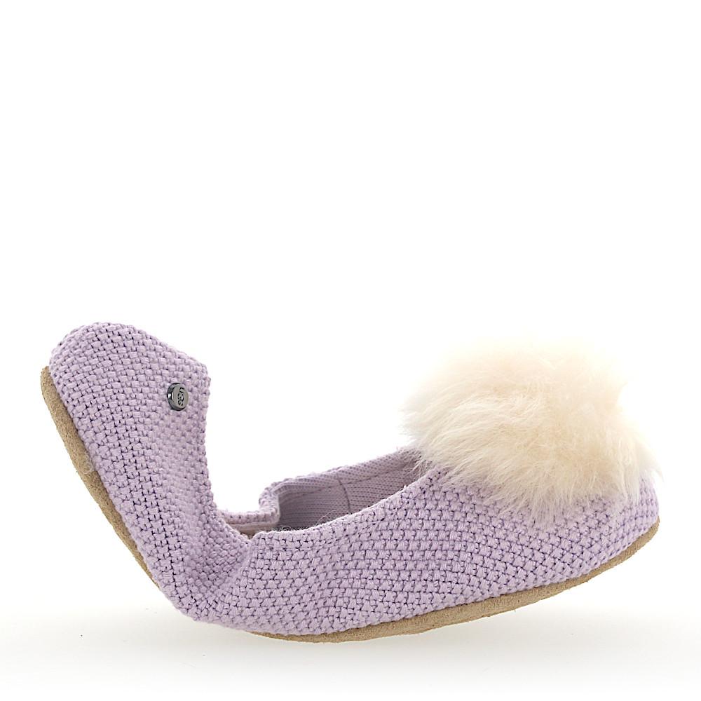 UGG Cotton Foldable Ballerina Loafer Andi Purple Pompom in Pink | Lyst