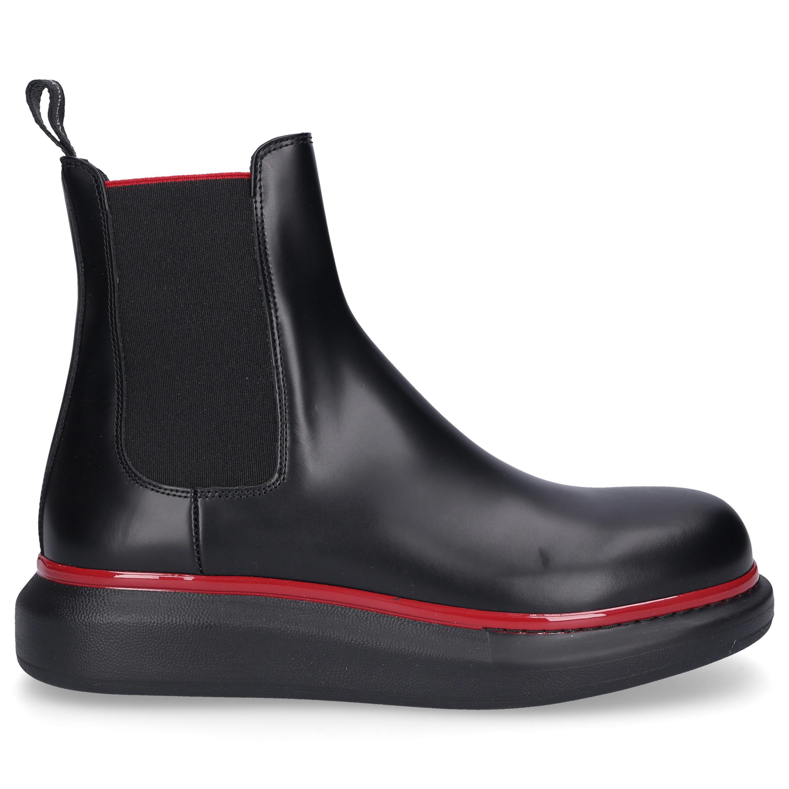 Alexander McQueen Leather Boots Whx5g Calfskin Logo Black-combo for Men ...