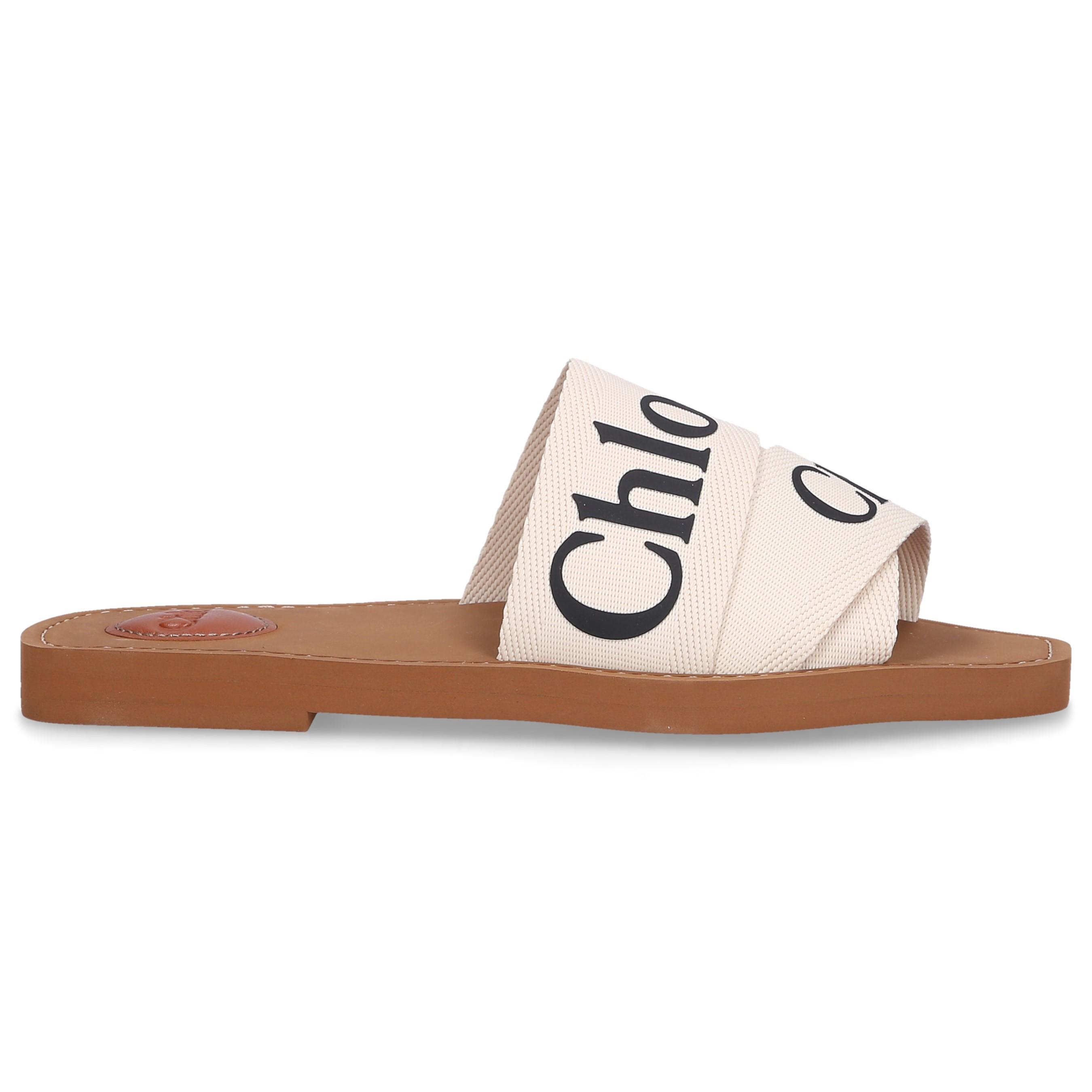 ChloÃ© Cotton Sandals Woody in White - Lyst