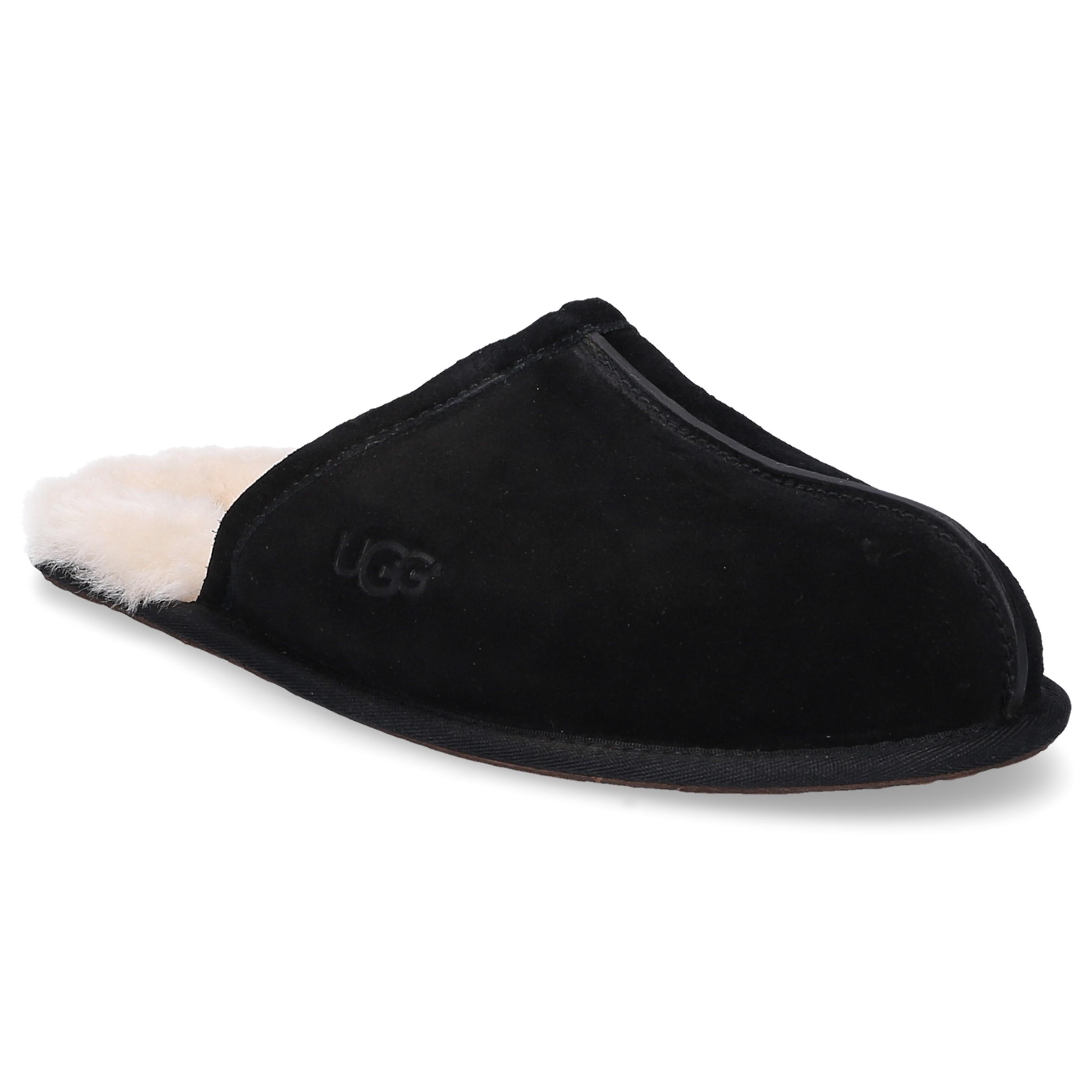 UGG Slippers Scuff Suede Logo Black for Men - Lyst