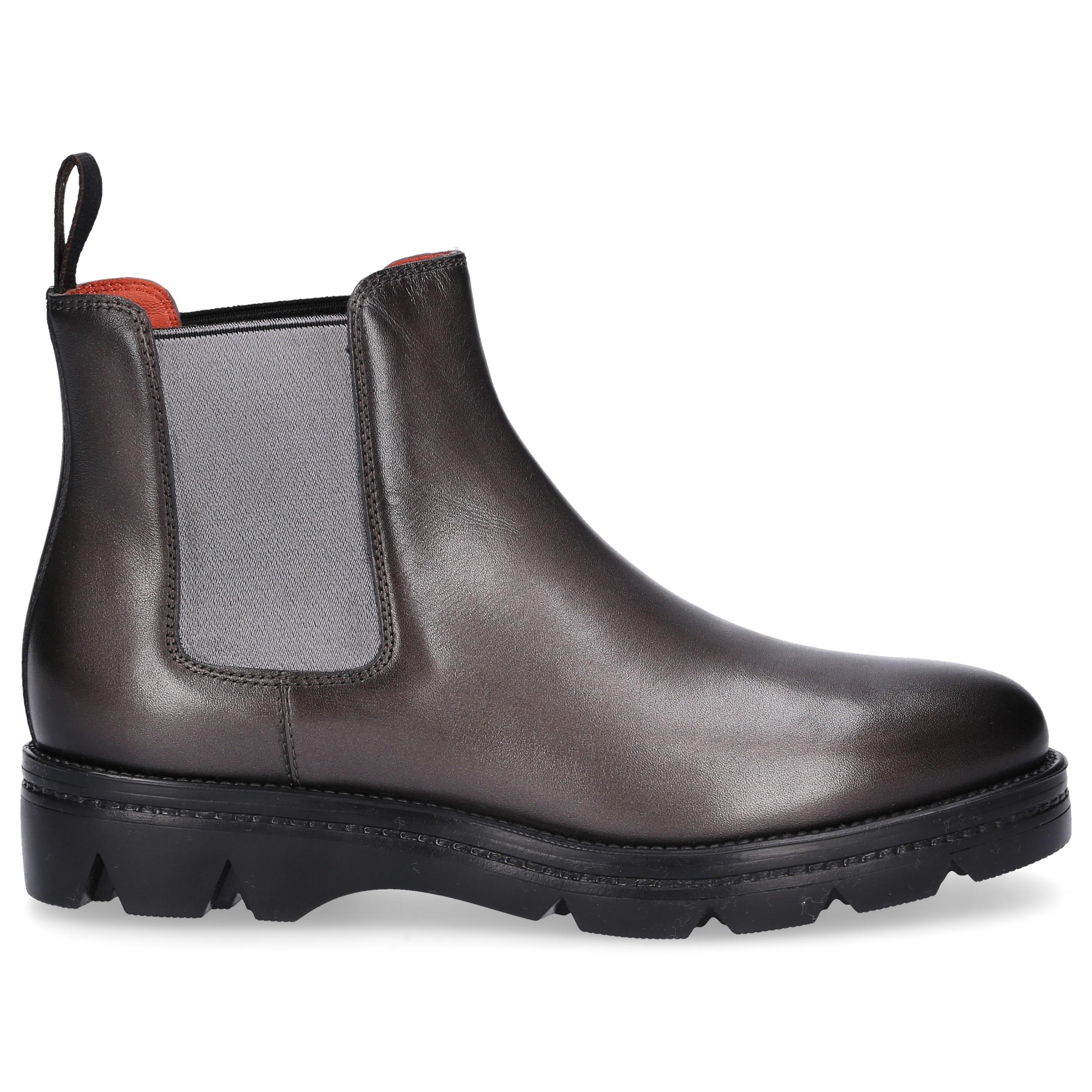 Santoni Chelsea Boots Mg68 Smooth Leather Grey in Gray Lyst