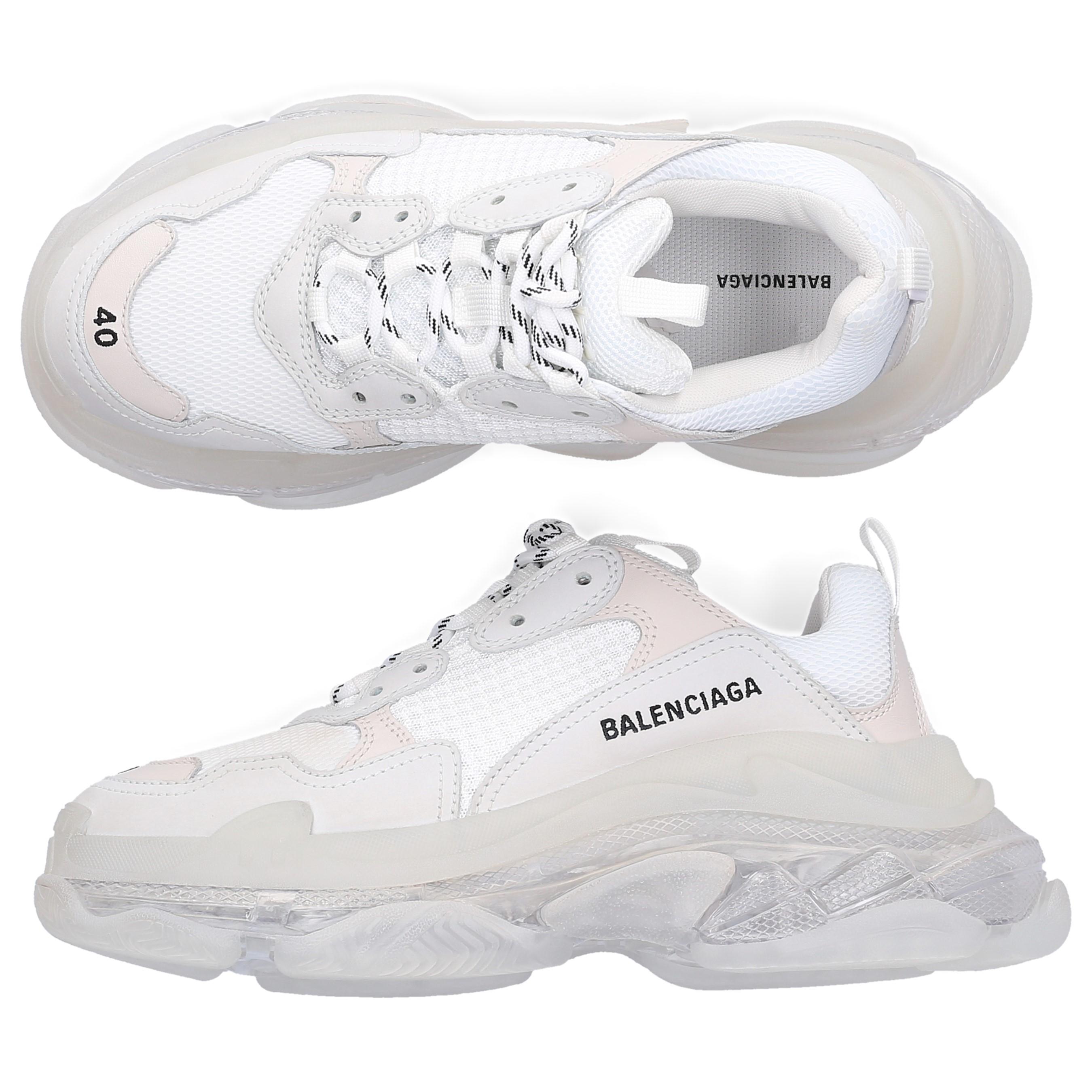 Balenciaga Leather Low-top Sneakers Triple S in White - Lyst