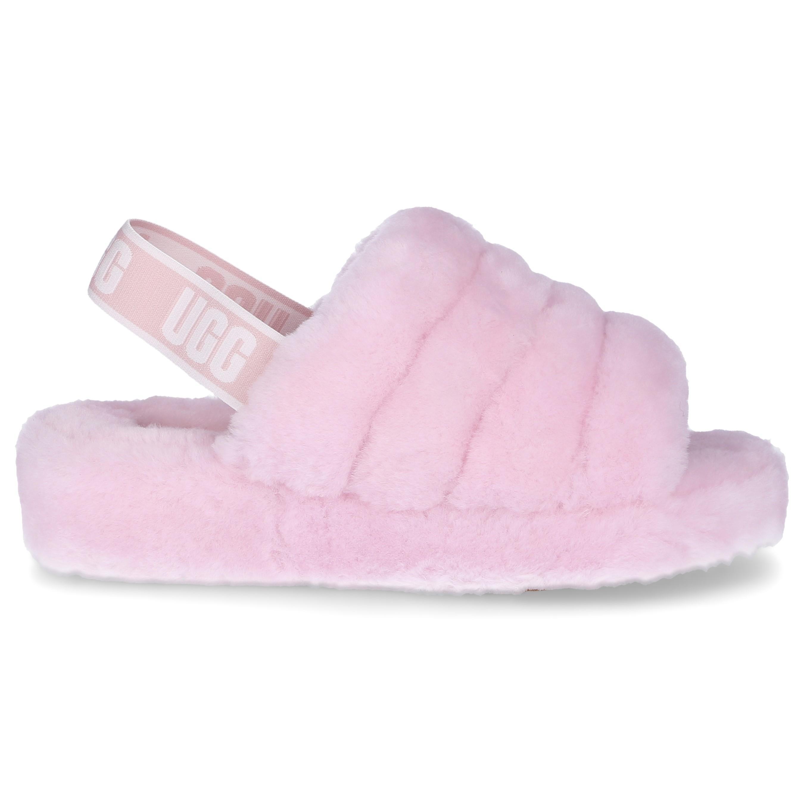 UGG Fur Fluff Yeah Sheepskin Slingback Slippers in Seashell Pink (Pink) |  Lyst