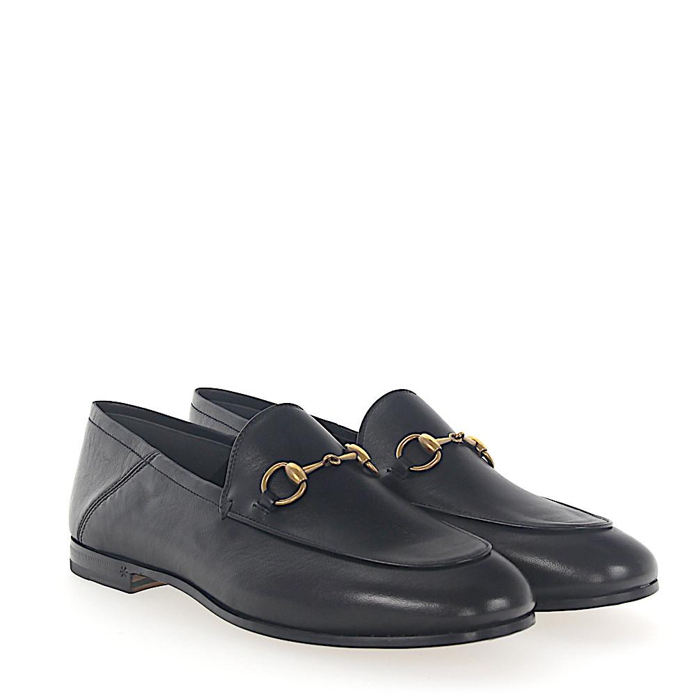 gucci black leather slip on