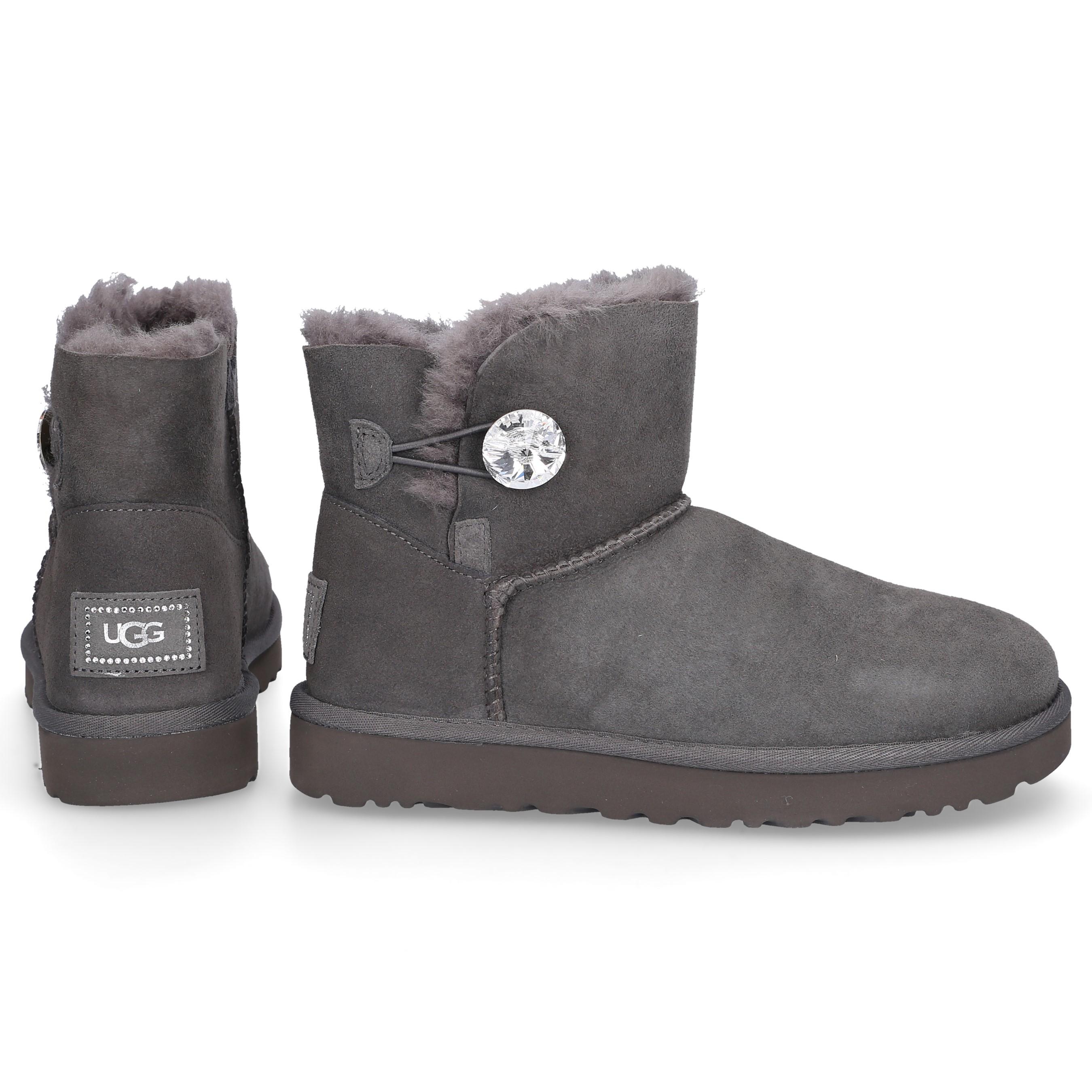 UGG Wildleder »Mini Bailey Button Bling« in Grau - Sparen Sie 57% - Lyst