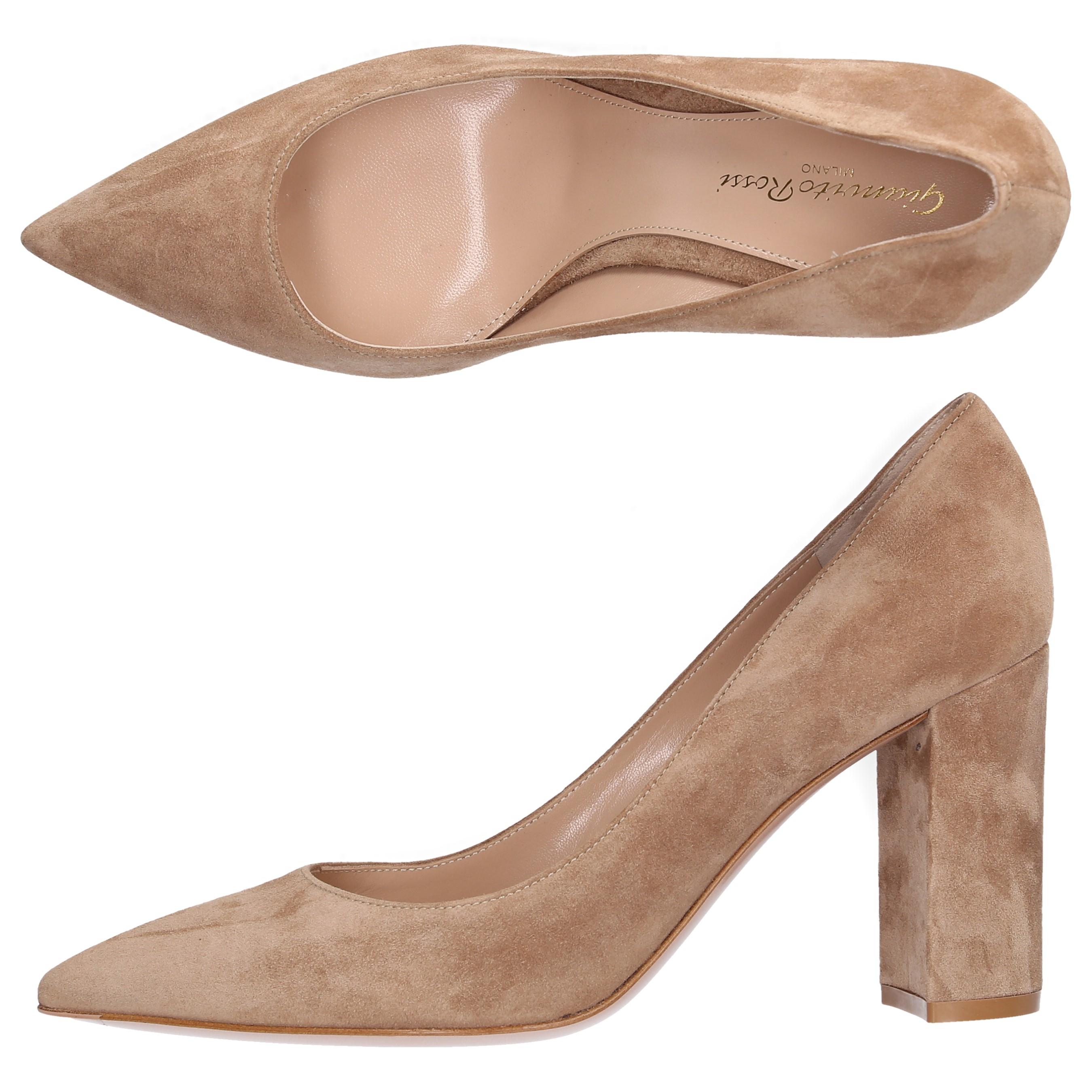 Gianvito Rossi Suede Pumps Piper Pump 85 in Beige (Natural) | Lyst