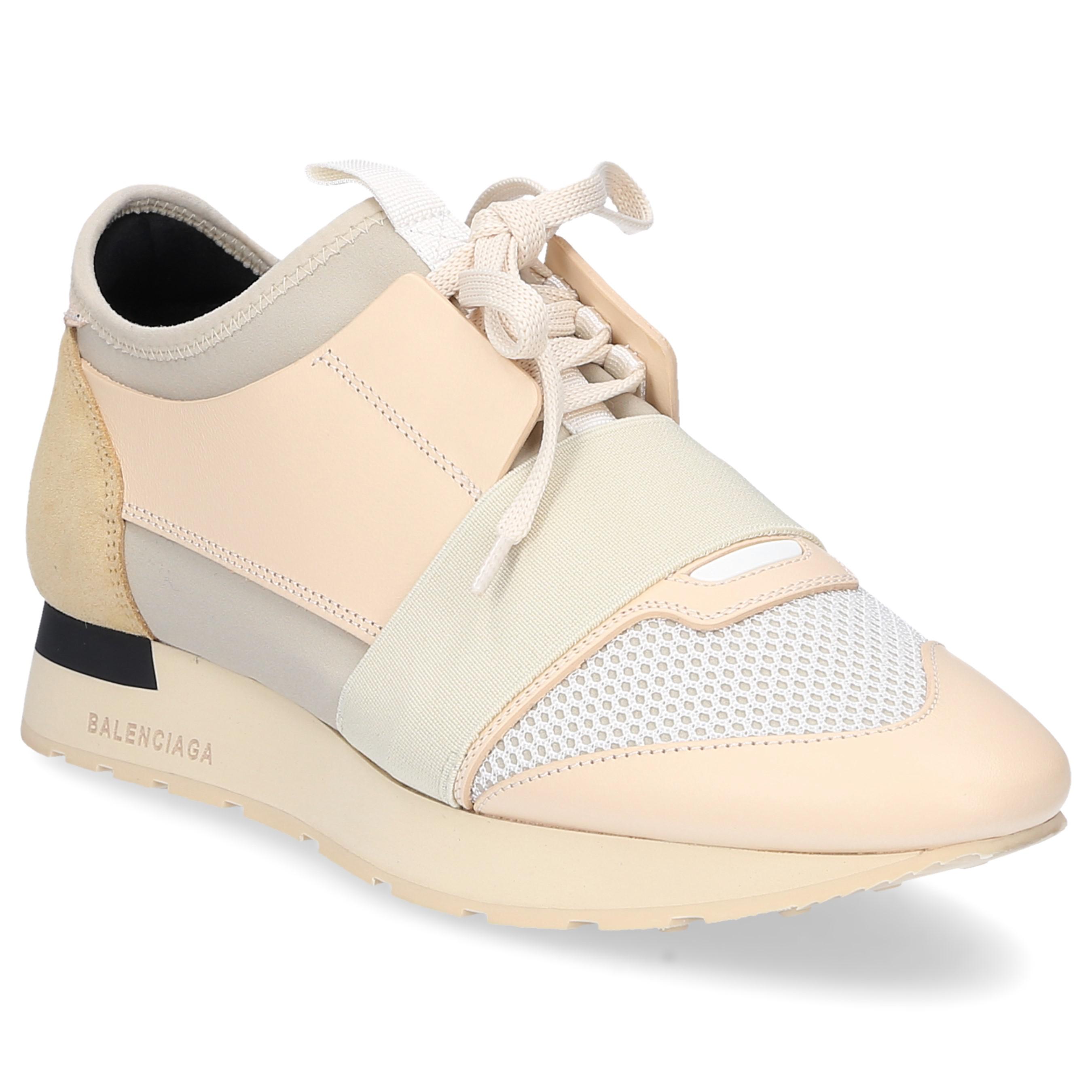 Balenciaga Race Runner Leather, Suede, Mesh And Neoprene Sneakers in Beige  (Natural) | Lyst