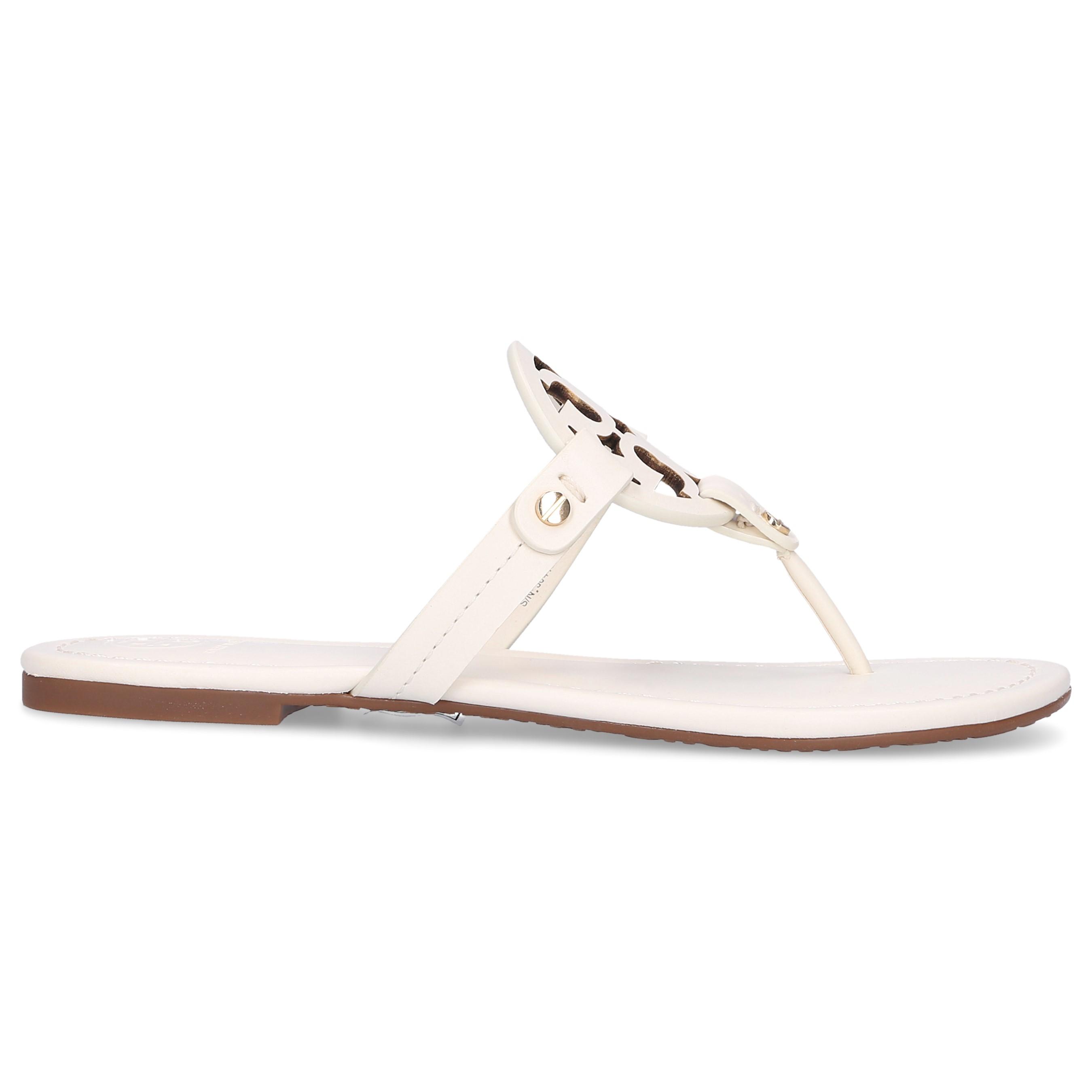 Tory Burch Leather Flip Flops Miller in White - Lyst