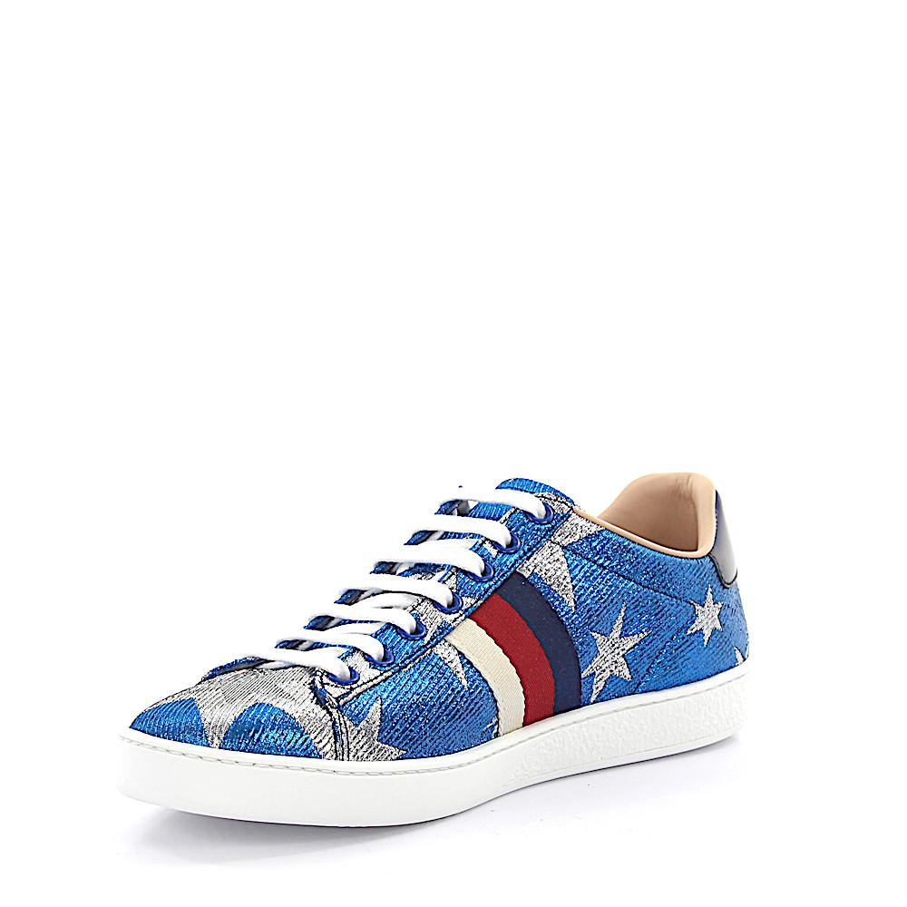 ciffer Selskabelig dramatisk Gucci Ace Sneakers Starry Sky Leather Blue Stars Silver for Men | Lyst