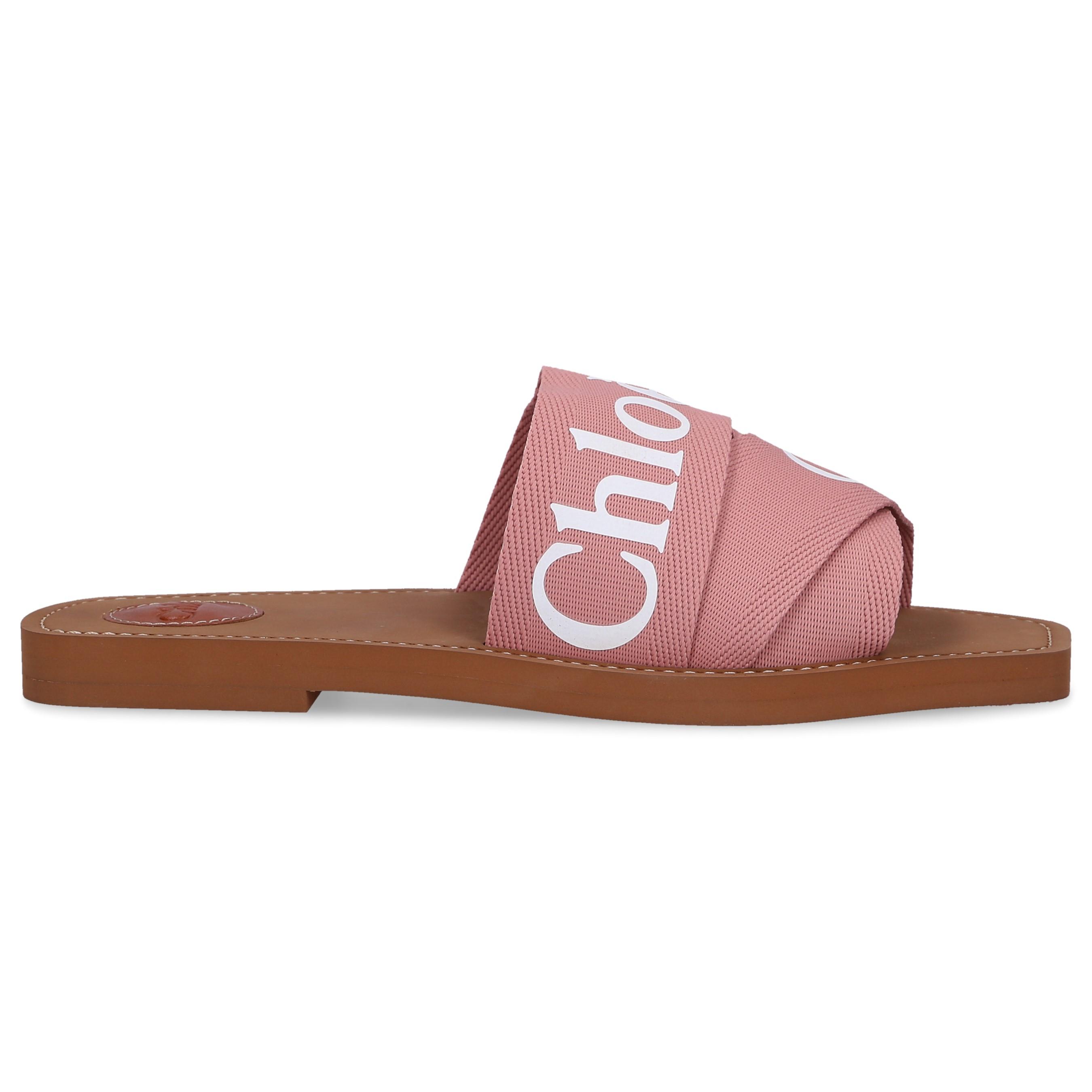 Chloé Woody Flat Sandals in Pink | Lyst UK