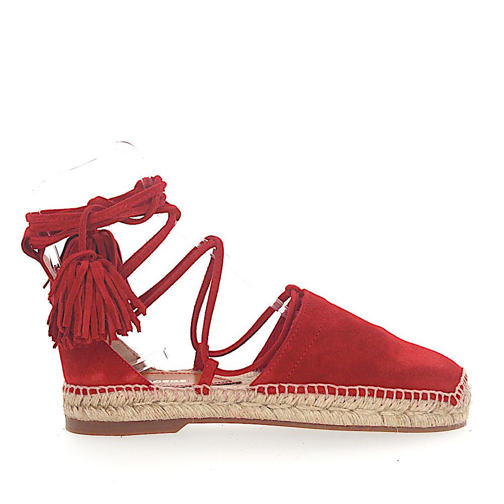 red flat espadrilles