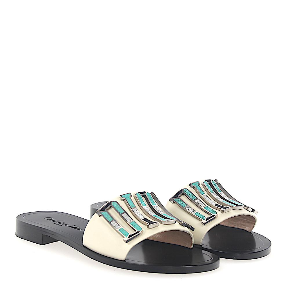 christian dior white sandals