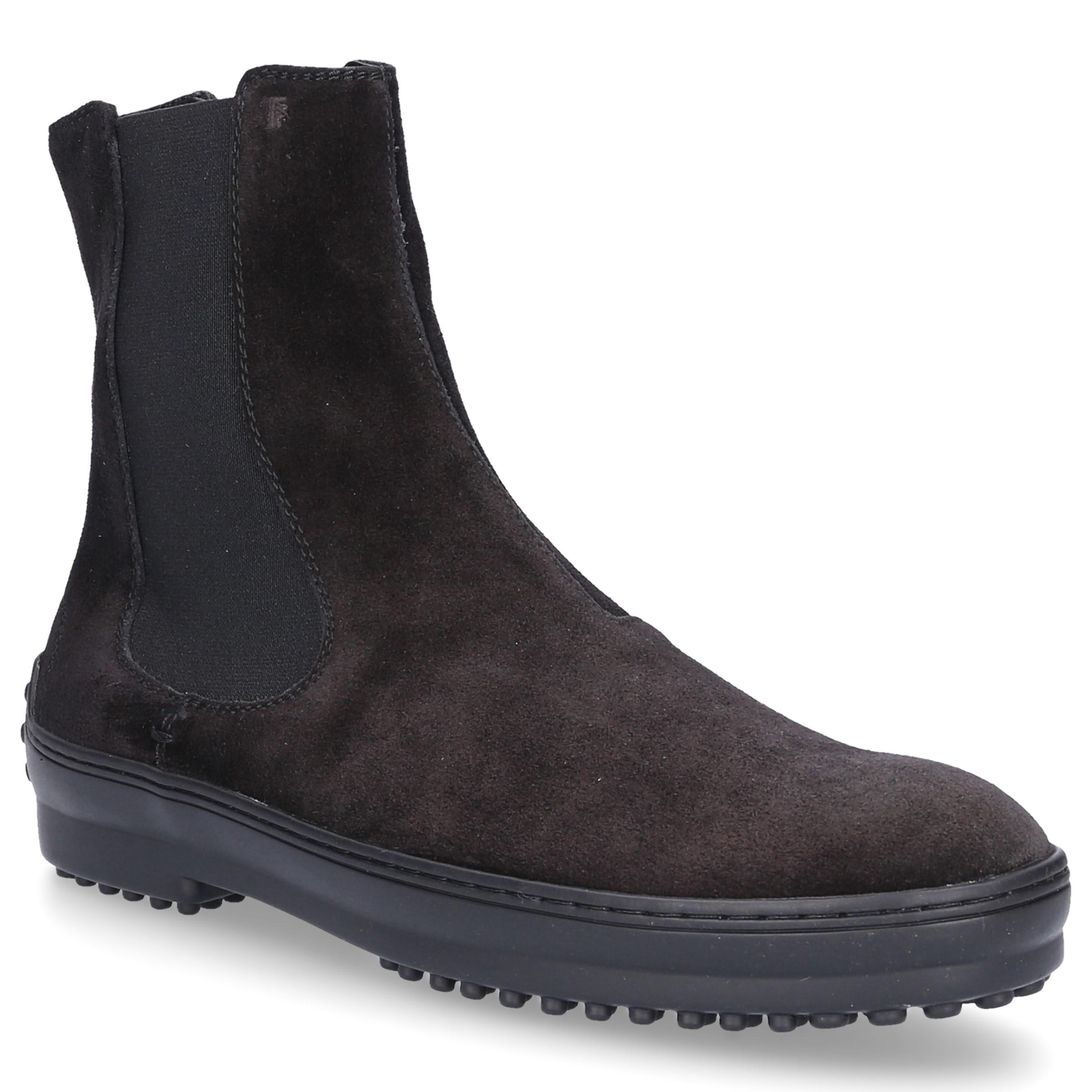 Tod's Chelsea Boots W0cd0f Suede Logo Black - Lyst