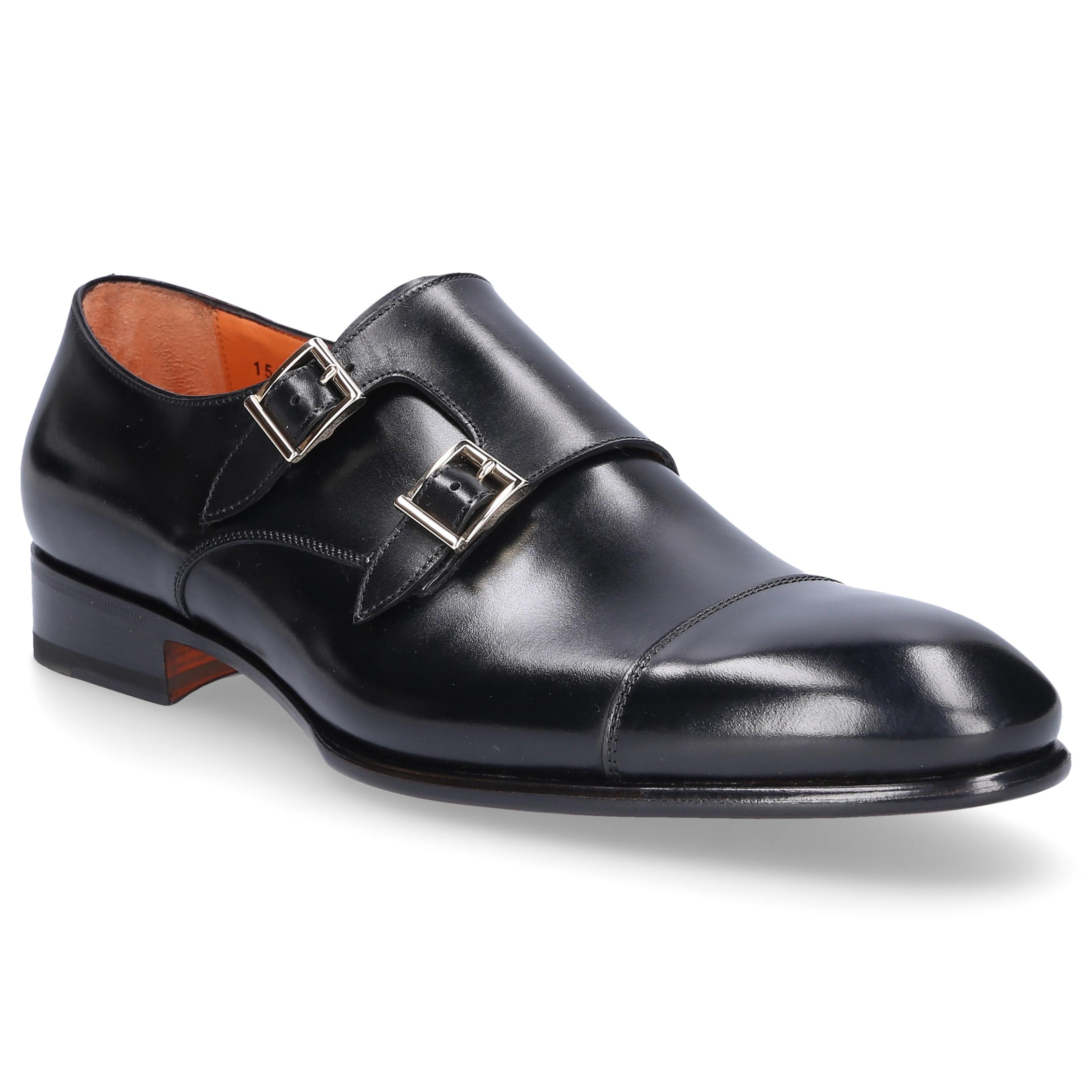 Santoni Double-monk-strap 15006 Leather Black Welted for Men - Lyst
