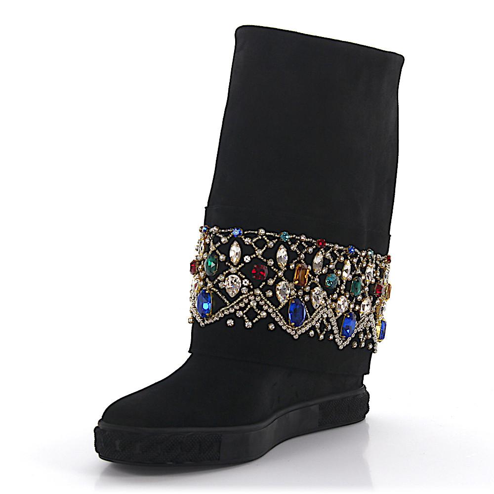 Casadei Suede Boots in Black Lyst
