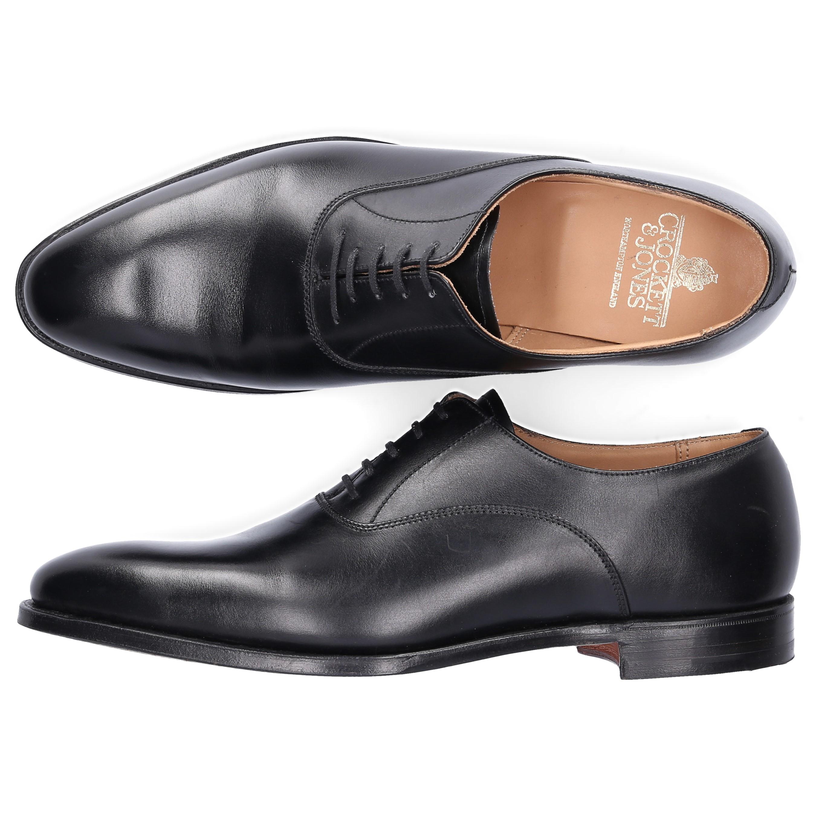 Crockett and Jones Leather Business Shoes Oxford Wembley Calfskin Black