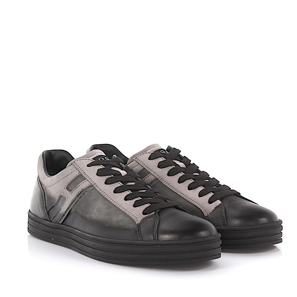 Hogan Rebel Sneakers R141 Leather And Suede Black Grey for Men - Lyst