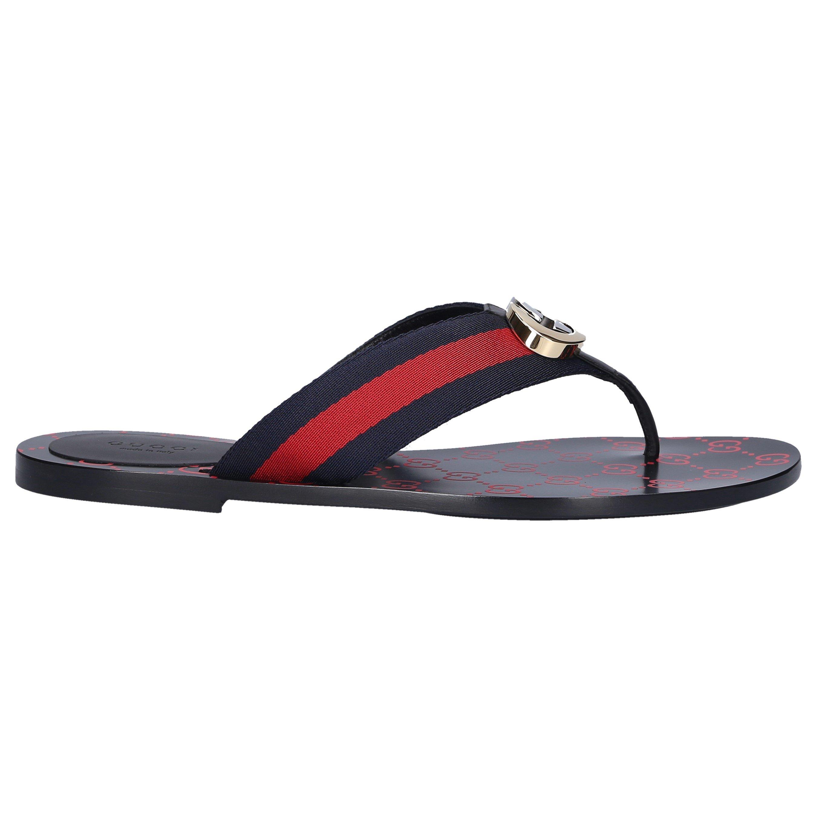 Gucci Cotton Flip Flops Kika in Blue/Red (Blue) | Lyst