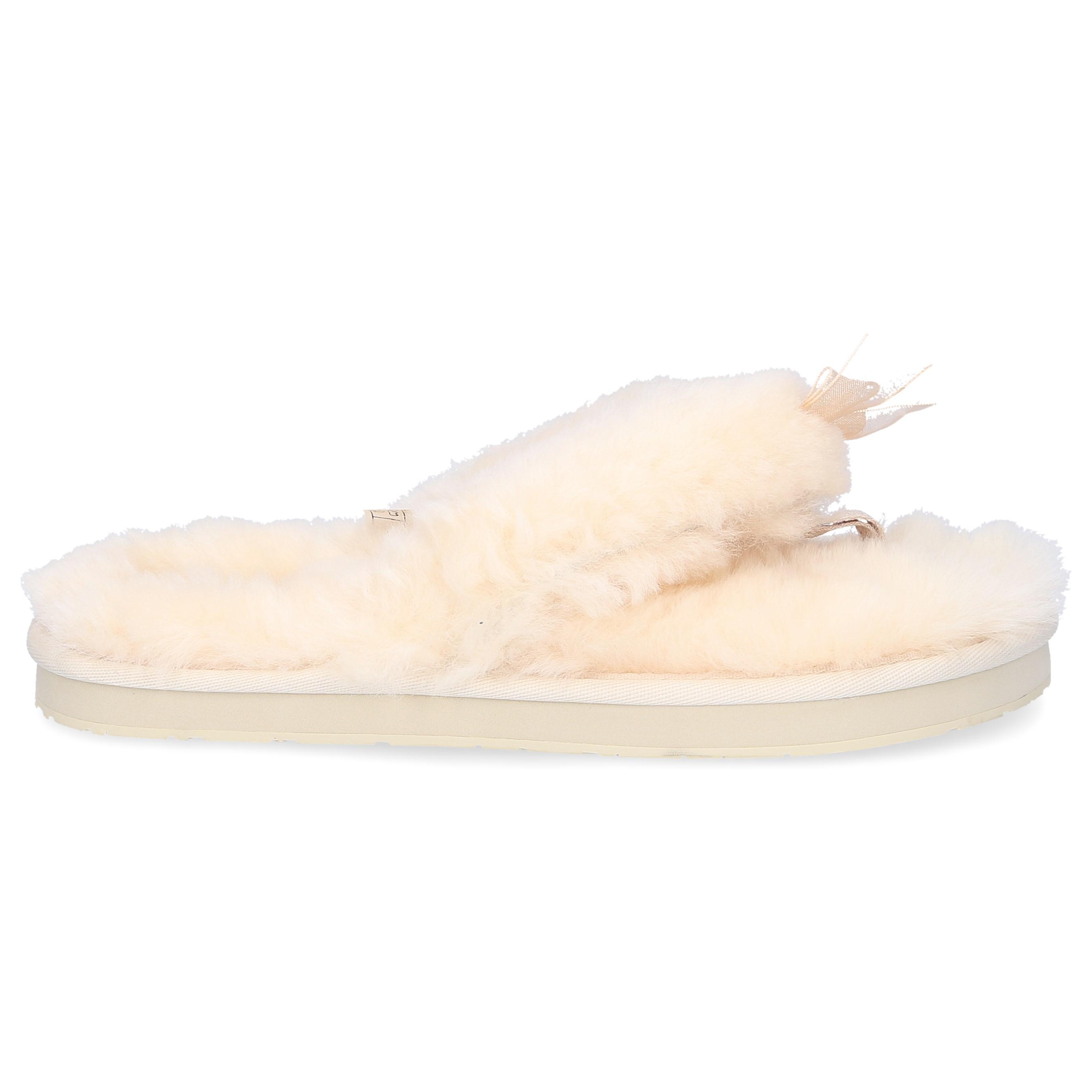 UGG Fur Slippers Fluff Flip Flop in Beige (Natural) Lyst
