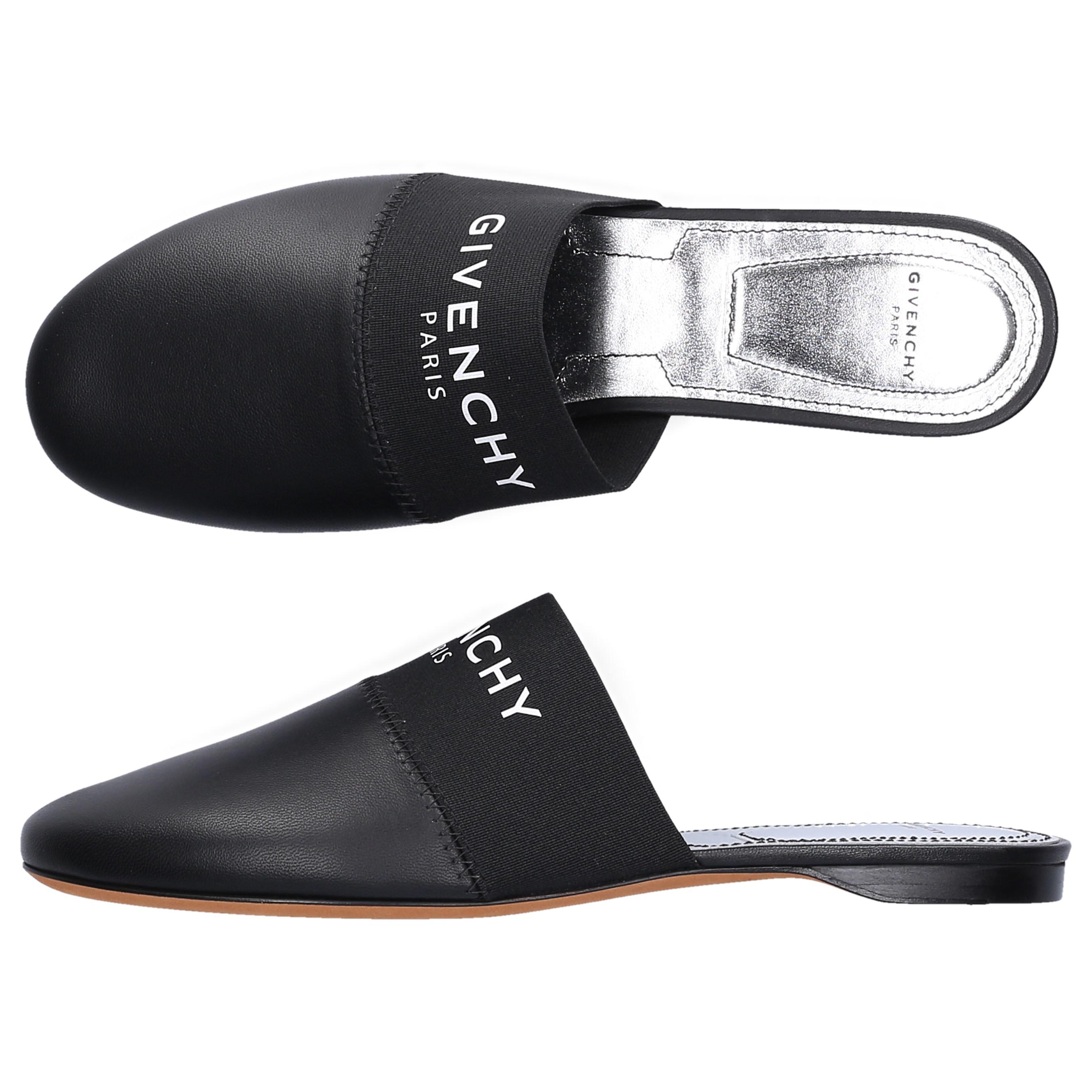 Givenchy Leather Bedford Black Flat Mules - Save 38% - Lyst