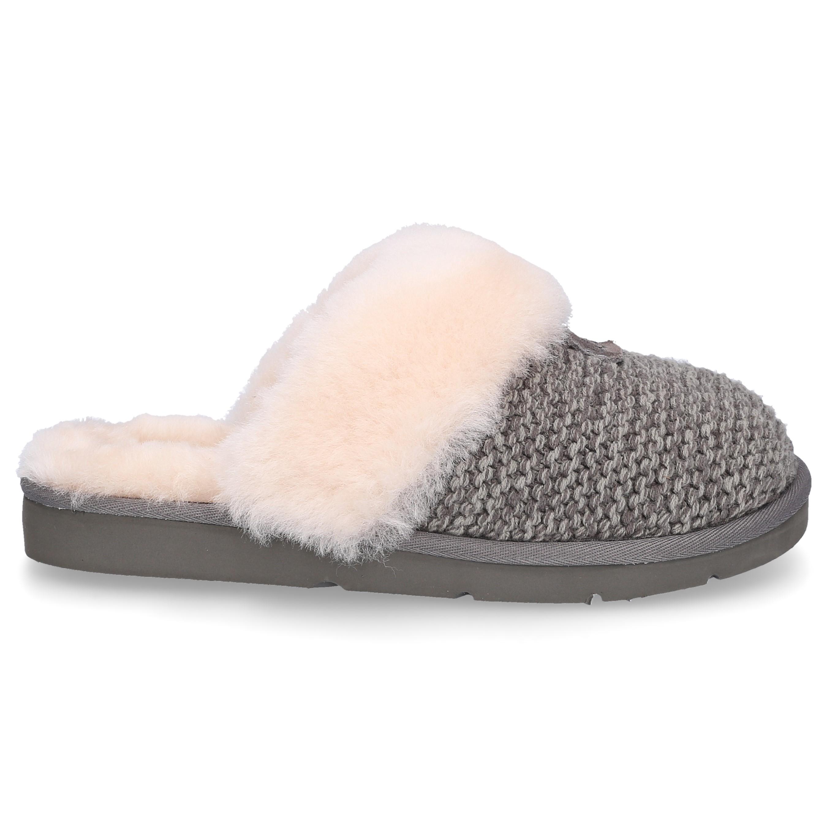 UGG Hausschuhe Cozy Knit Slipper Cotton Logo in Gray Lyst