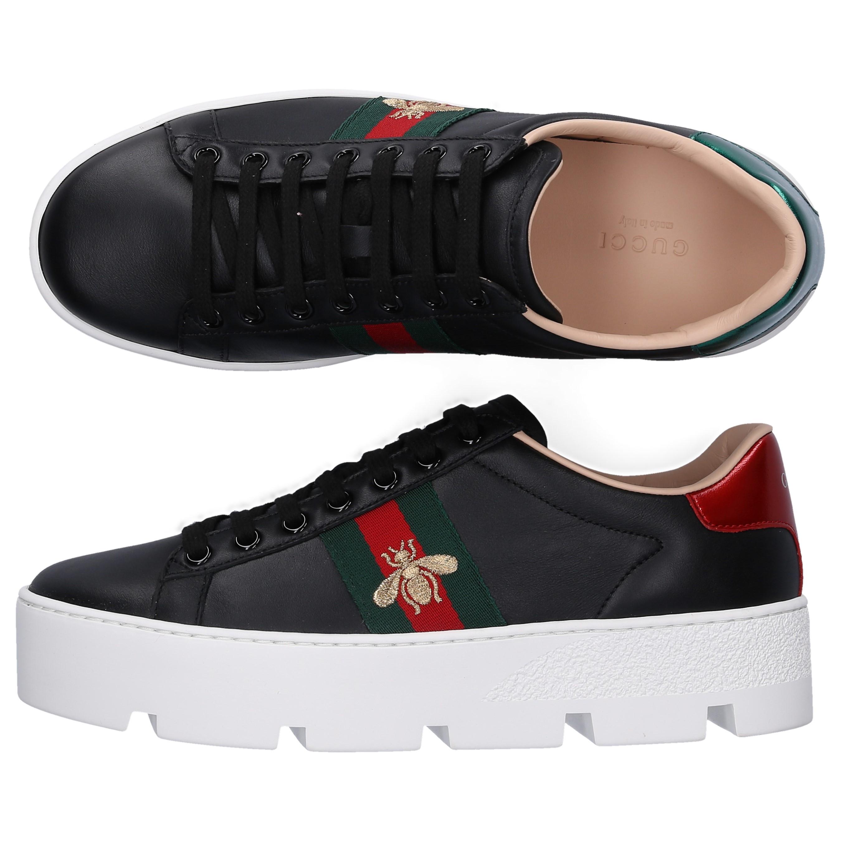 Gucci Low-top Sneakers New Ace in Black - Lyst