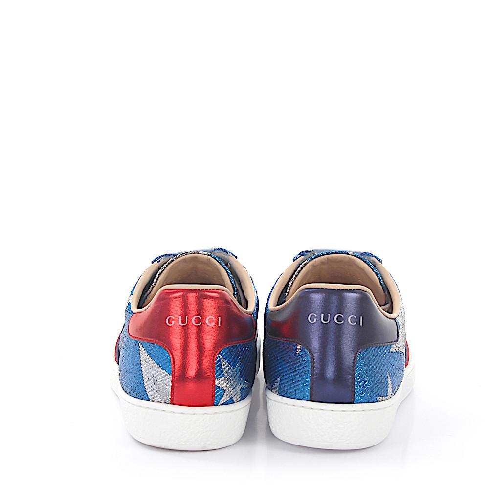 Gucci Ace Sneakers Starry Sky Leather Blue Stars Silver for Men | Lyst