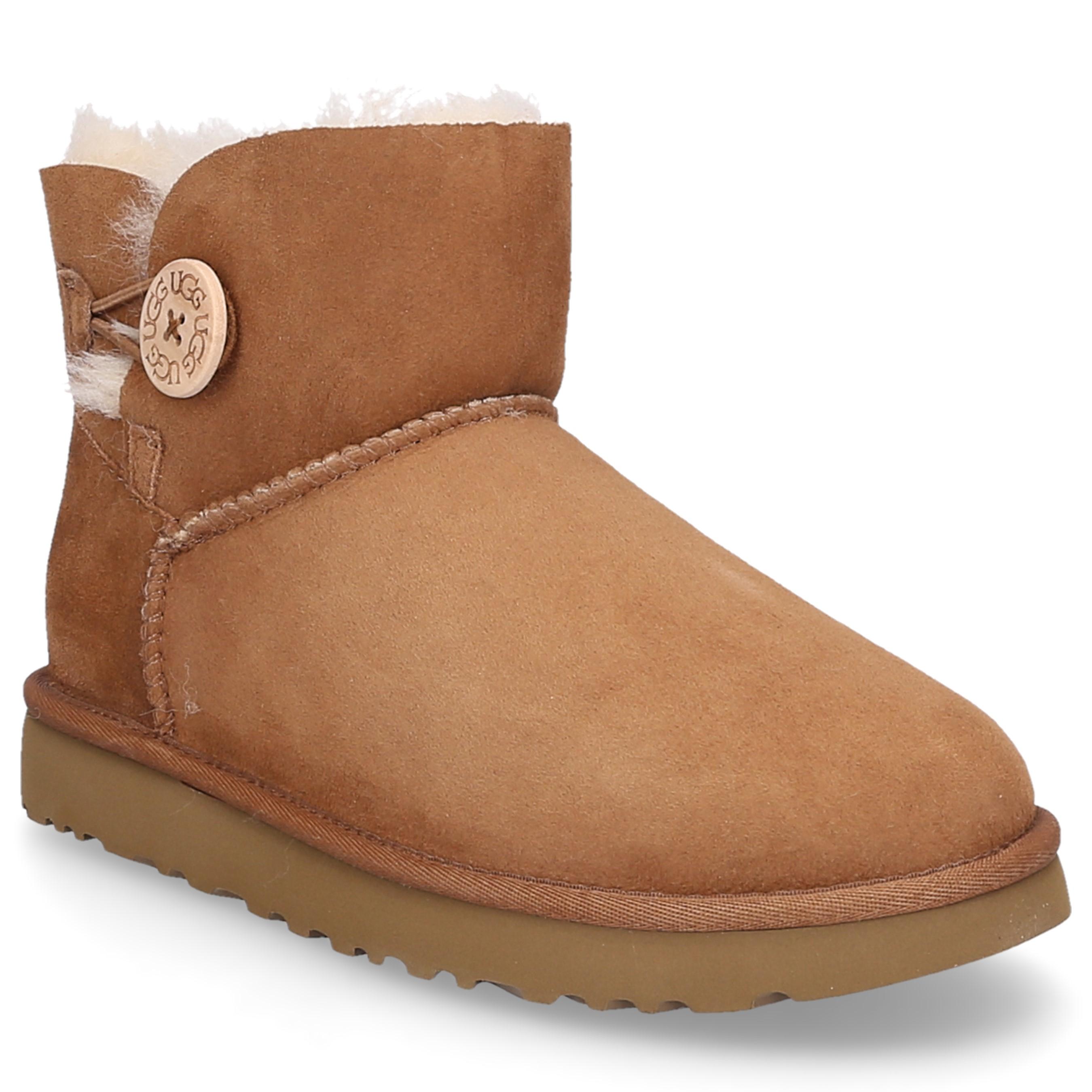 Ugg Suede Ankle Boots Beige Mini Bailey Button Ii In Natural Lyst