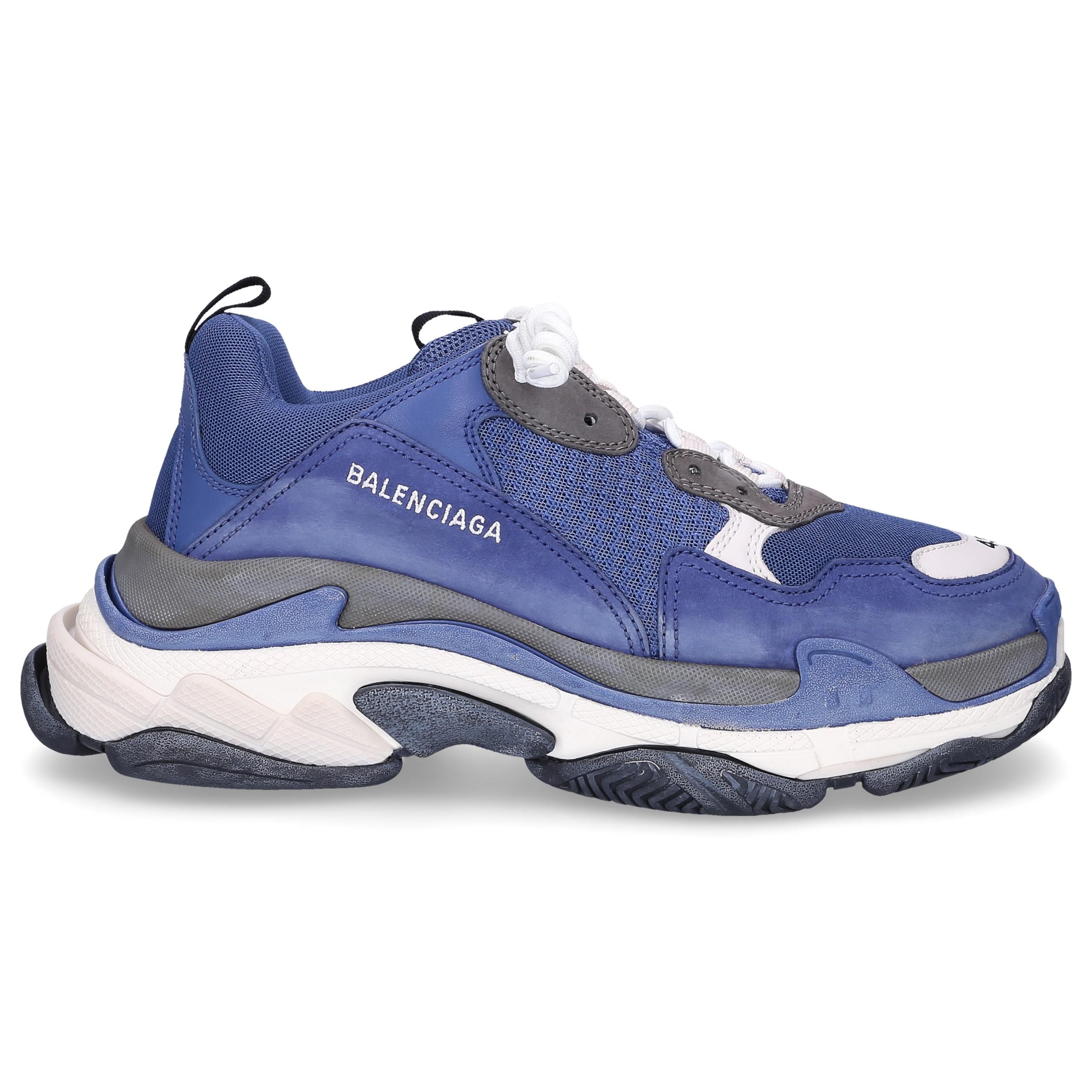 Balenciaga Suede Leather Sneakers Triple S in Navy (Blue